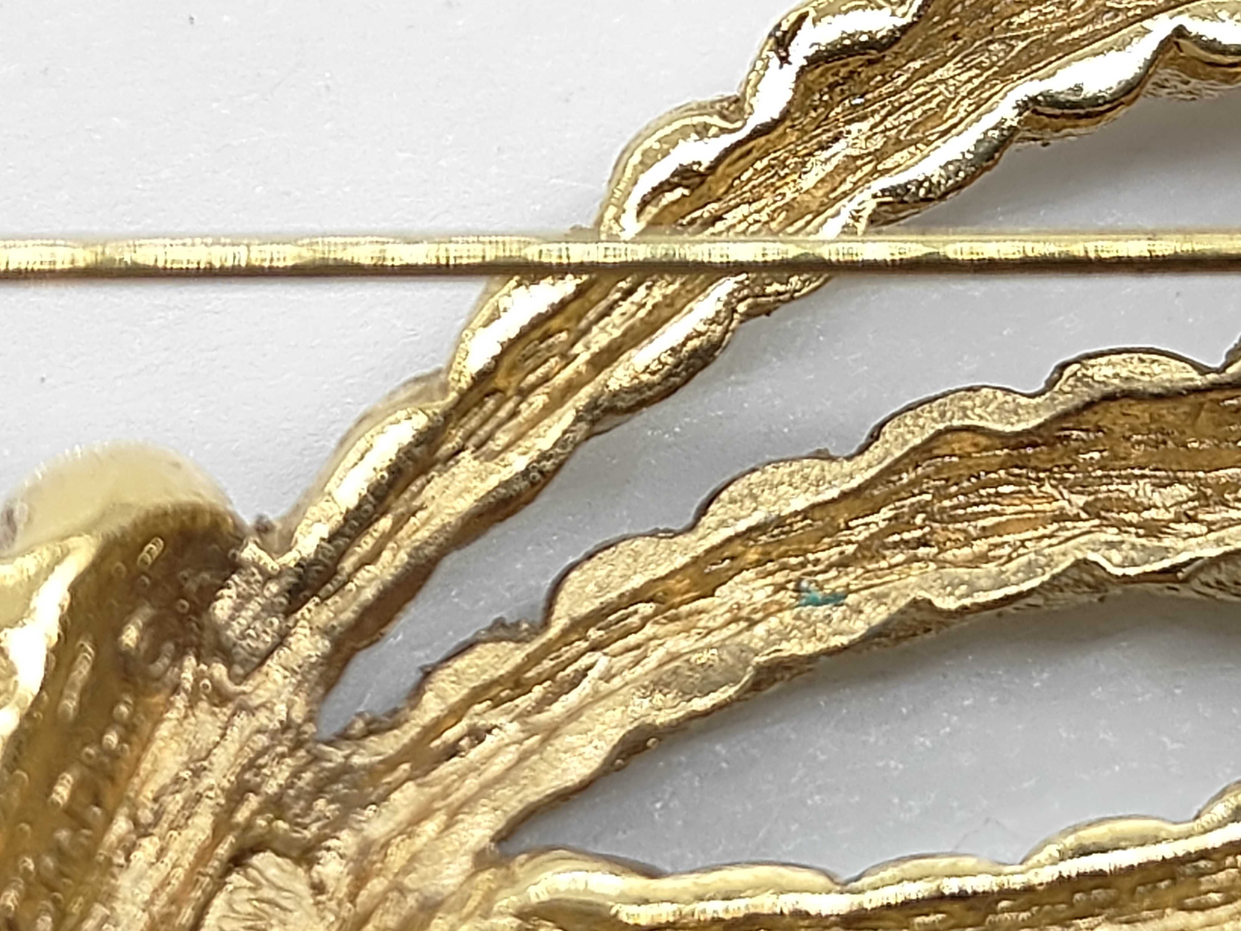 Vintage Ribbon Rope Gold Brooch — view 7