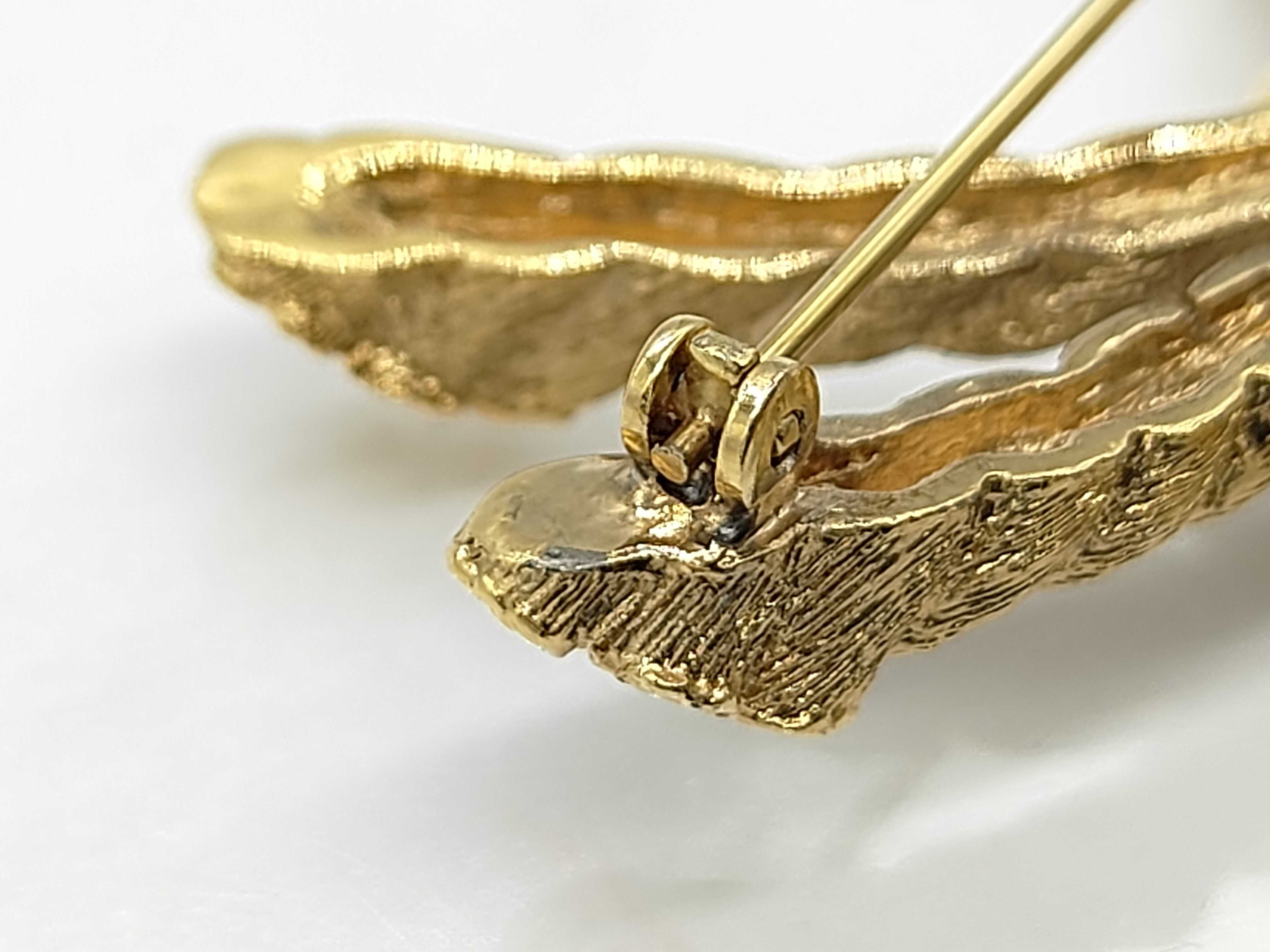 Vintage Ribbon Rope Gold Brooch — view 8