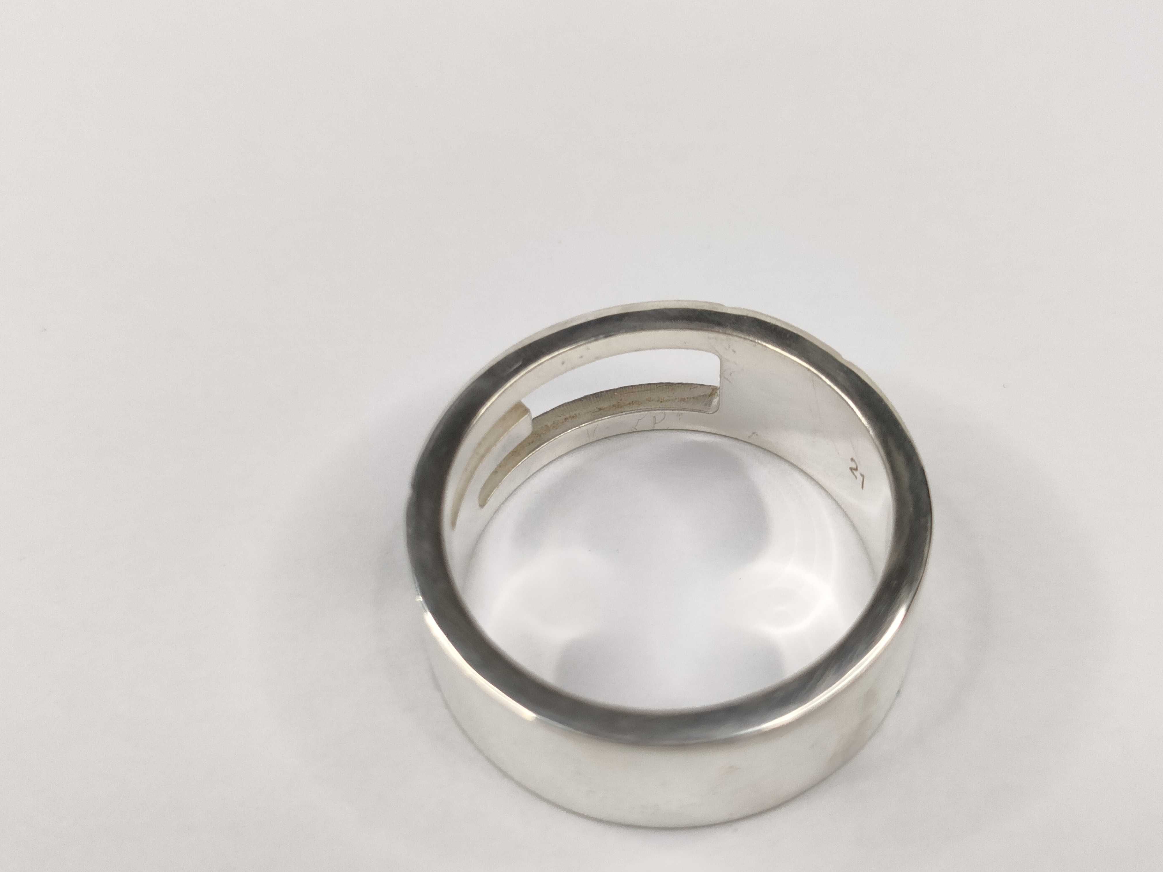 ring, branded G cutout G, 925 sterling silver, size 18, 8.2g. — view 4
