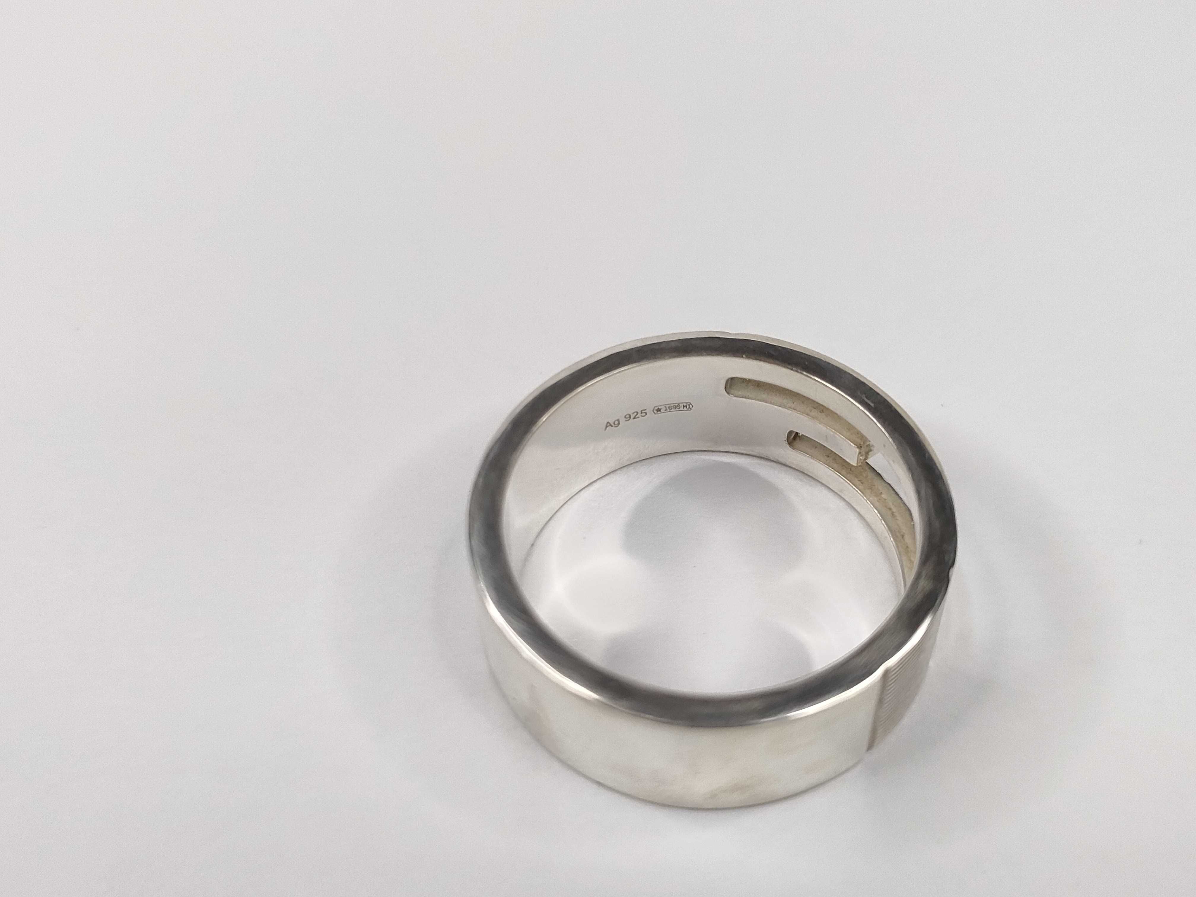 ring, branded G cutout G, 925 sterling silver, size 18, 8.2g. — view 6