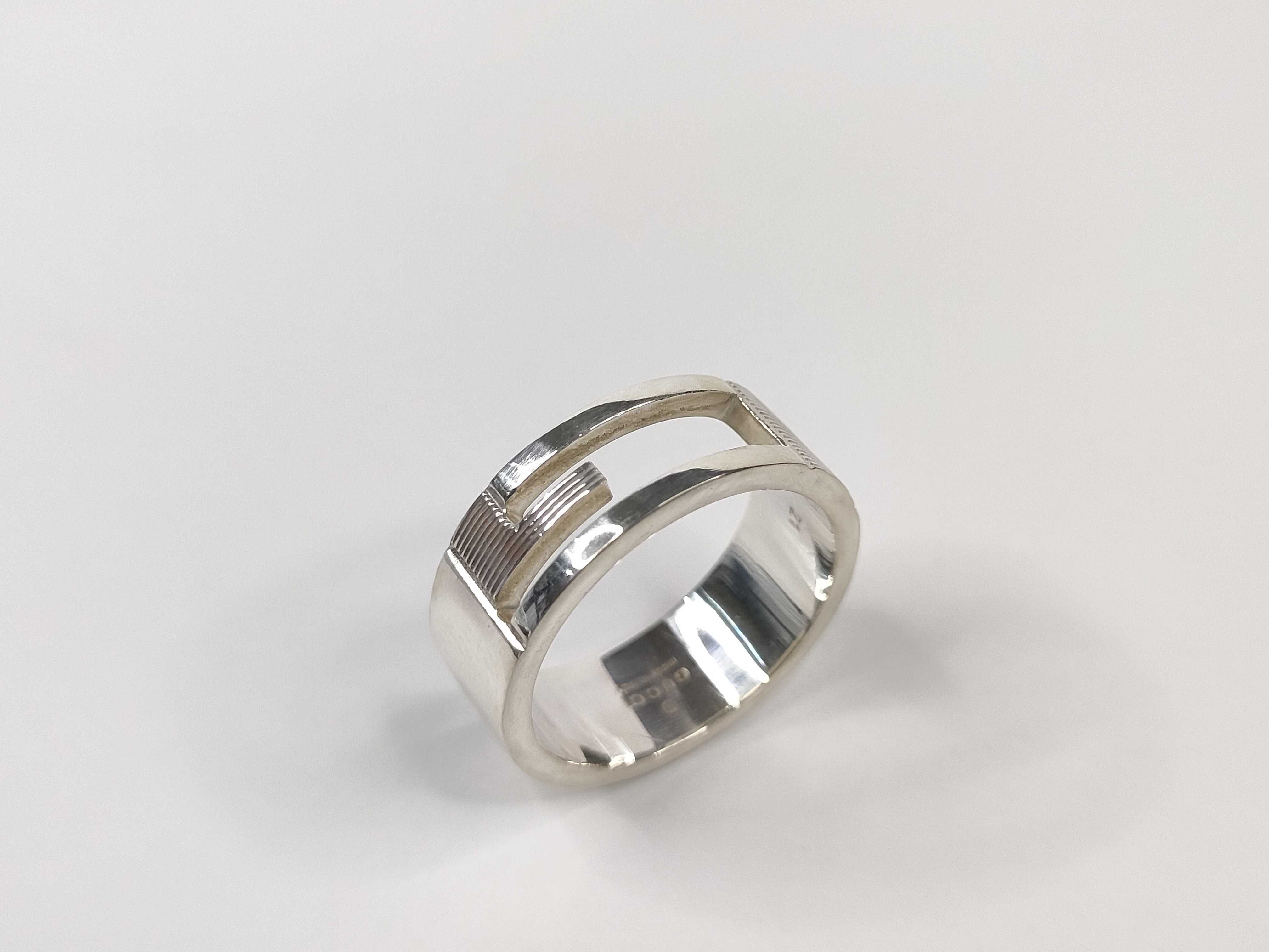 ring, branded G cutout G, 925 sterling silver, size 18, 8.2g. — view 7