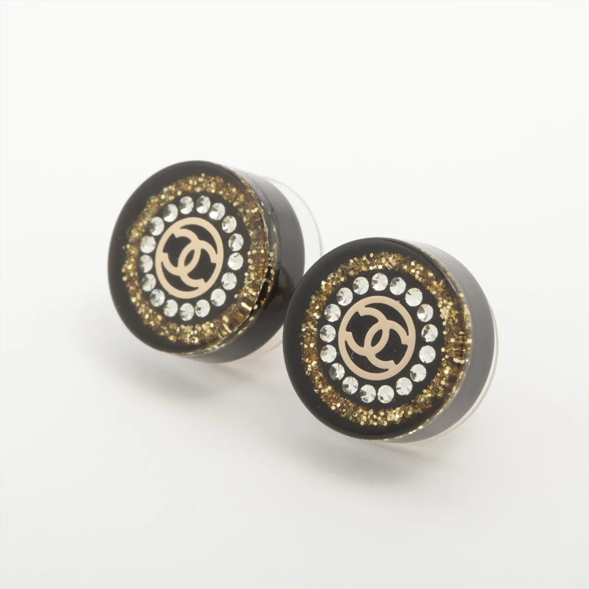 Cocomark 17A Earrings (for both ears) GP x Rhinestone Gold x Black — view 3