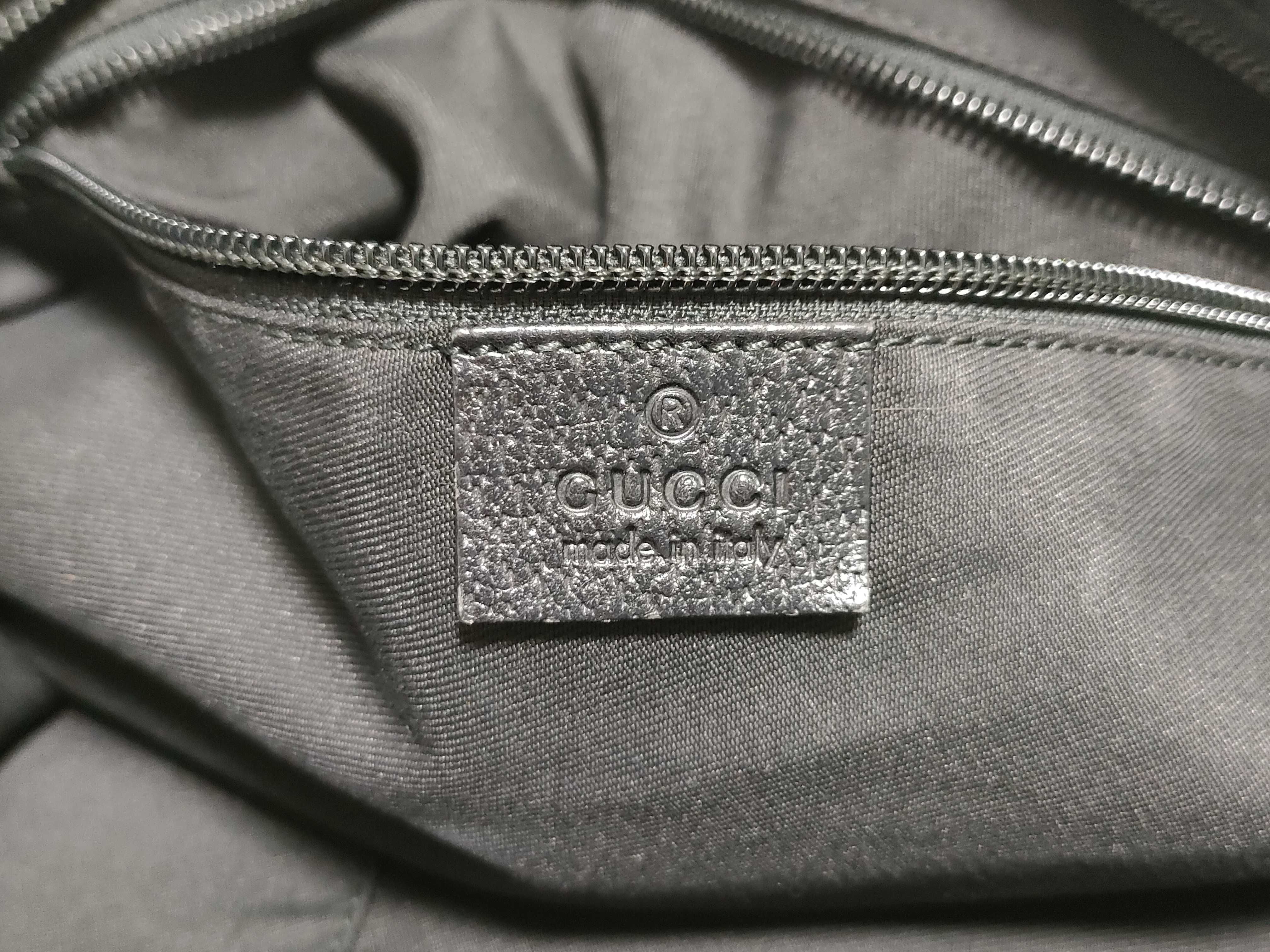 GG Shoulder Bag, Leather & Canvas, GG Pattern, Black, Sherry Line Shoulder Bag — view 12