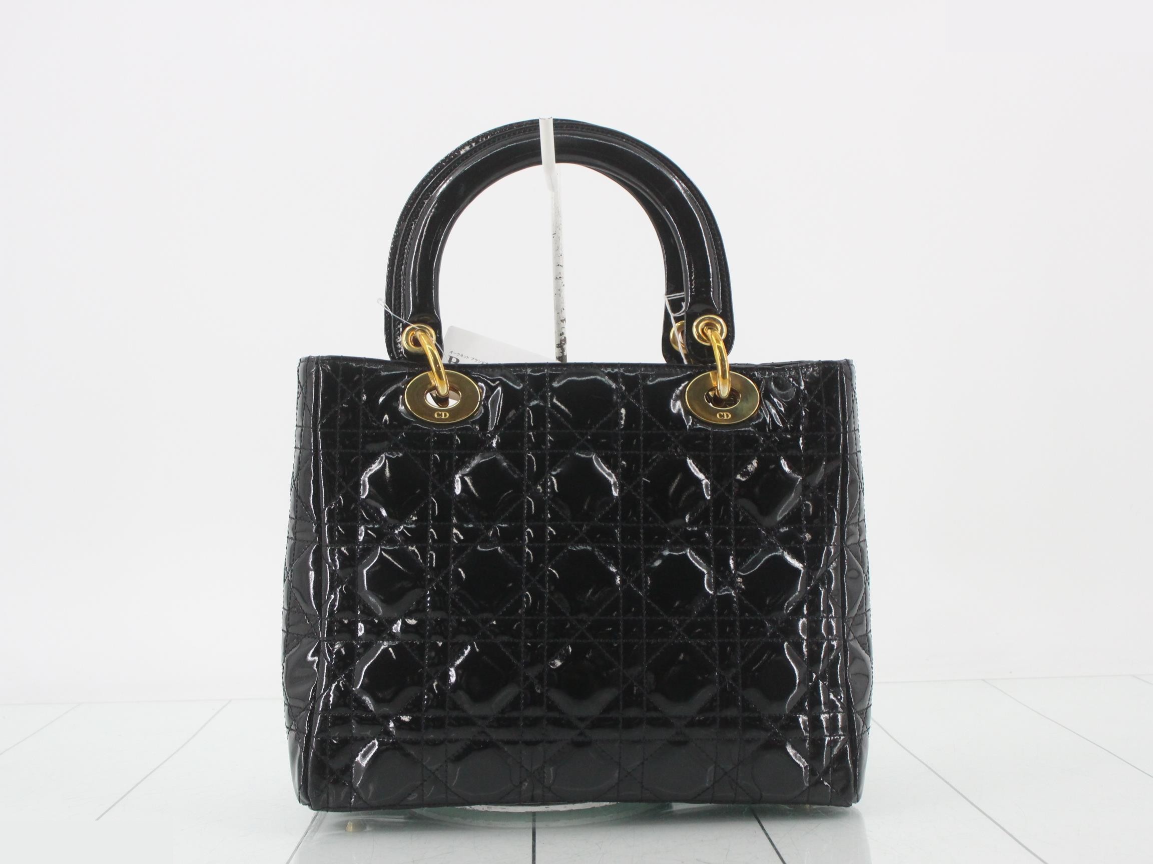 Lady Dior Cannage Enamel 2-Way Handbag — view 2