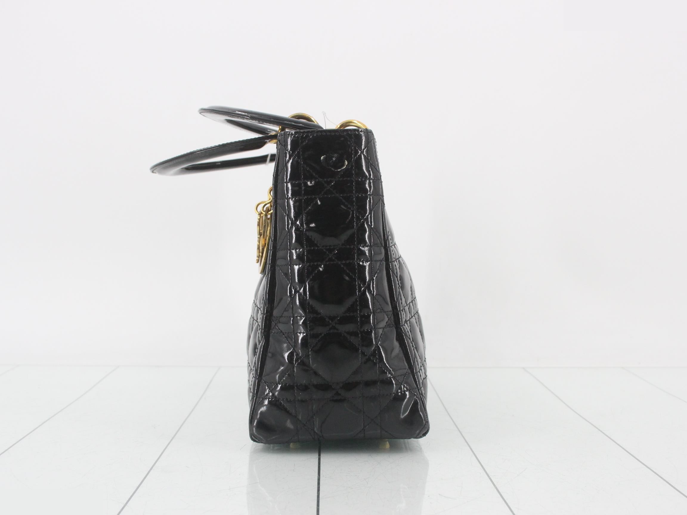 Lady Dior Cannage Enamel 2-Way Handbag — view 3