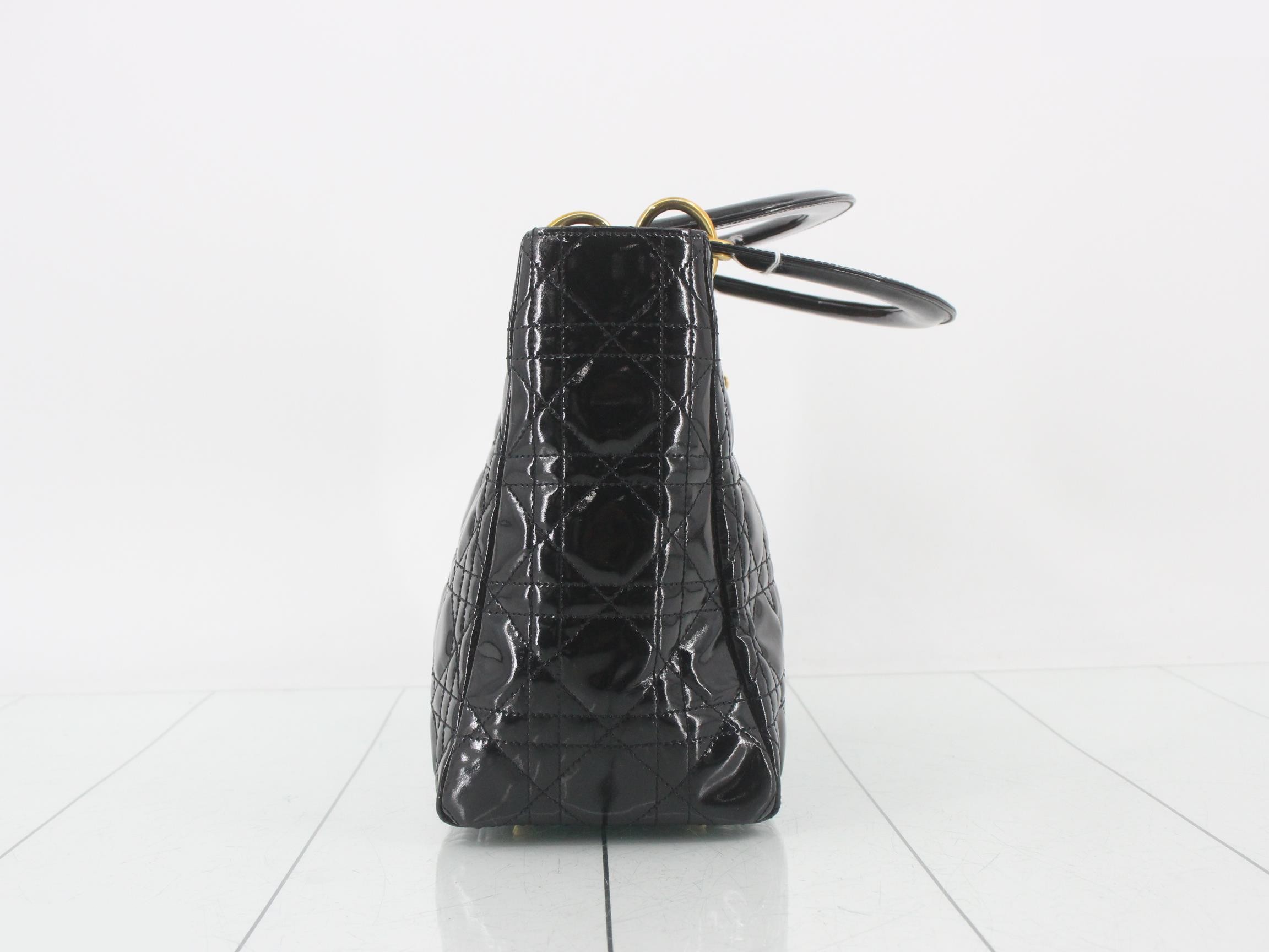 Lady Dior Cannage Enamel 2-Way Handbag — view 4
