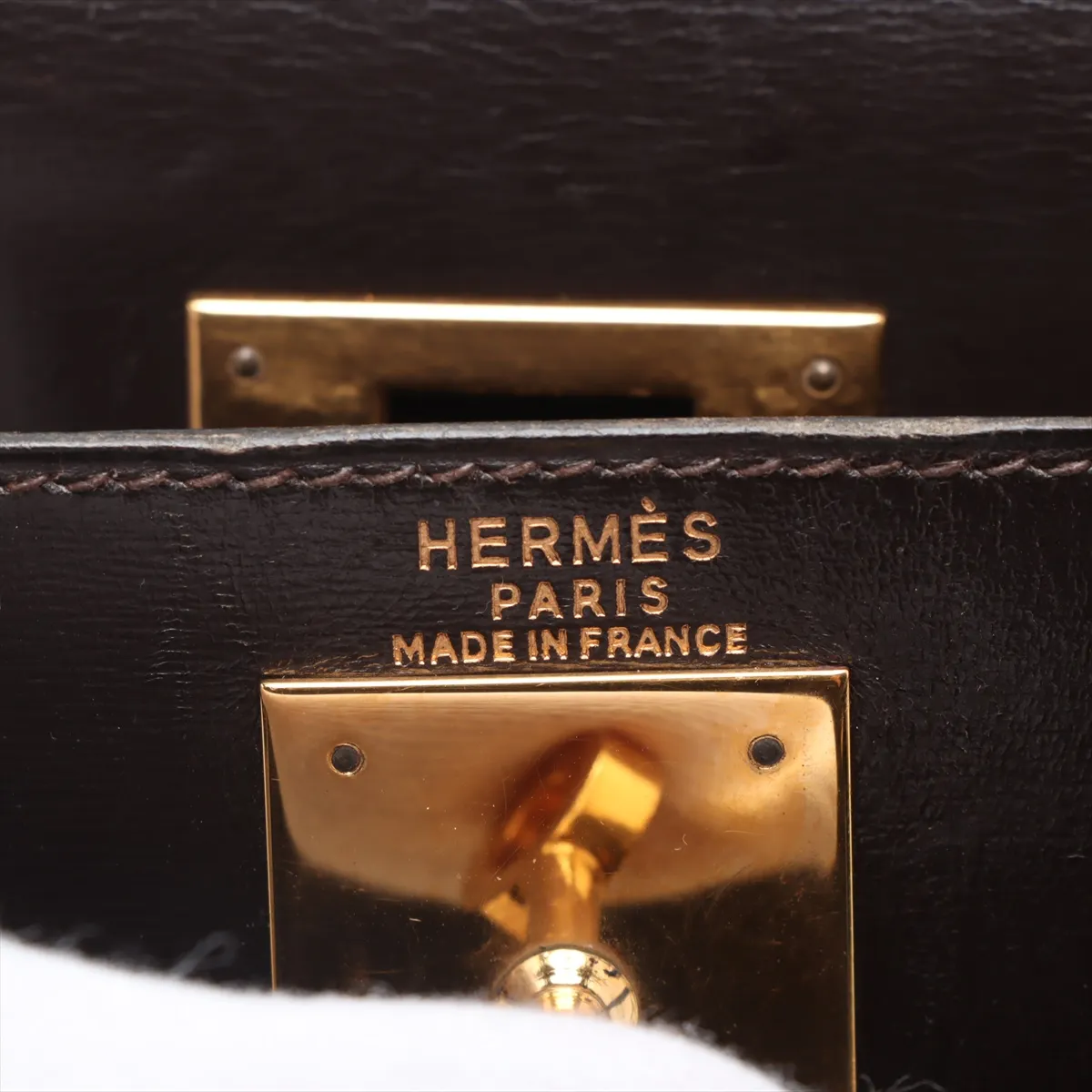[Individually wrapped] Hermes Kelly 28 Serie Box Calf Chocolat Gold hardware R:1988 — view 11