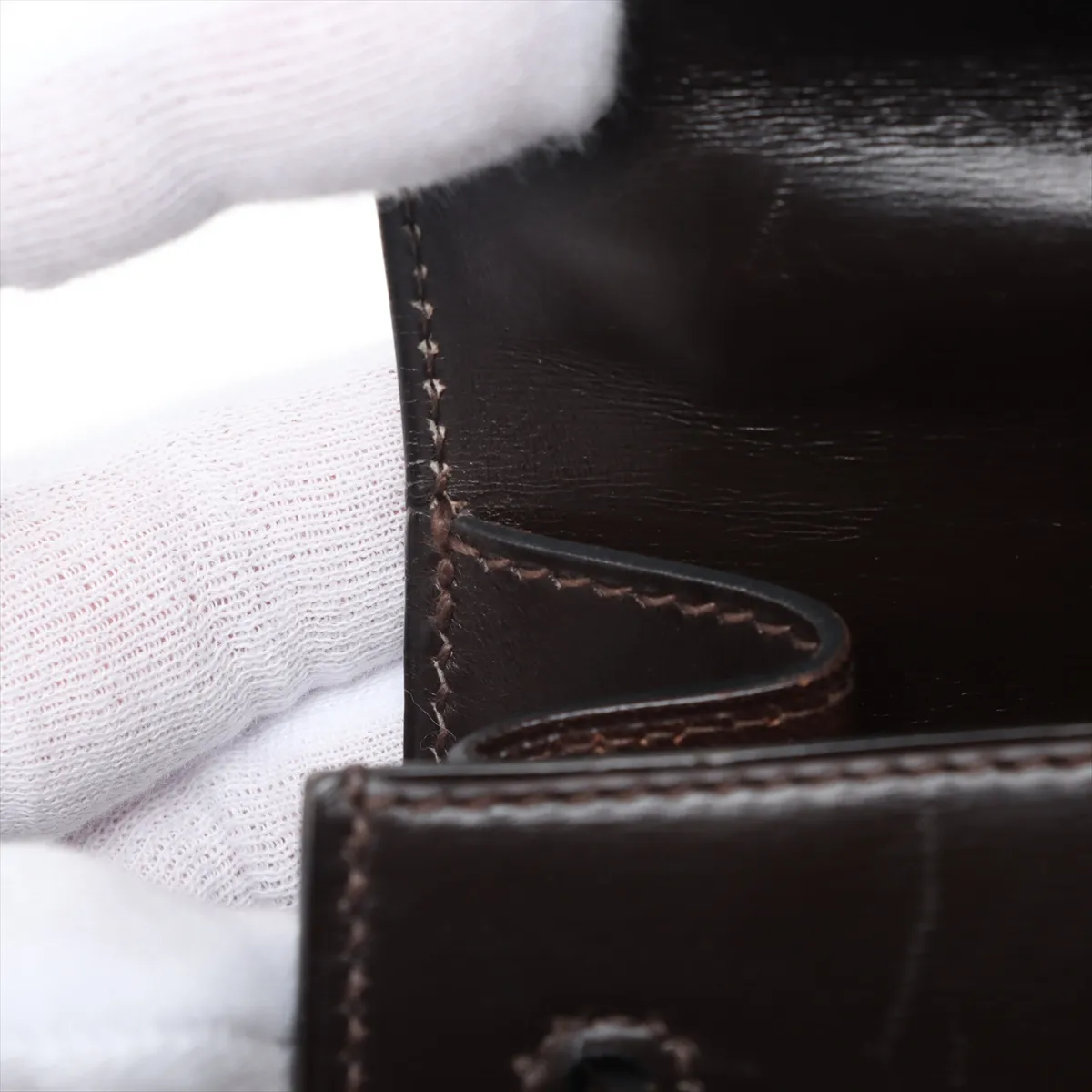 [Individually wrapped] Hermes Kelly 28 Serie Box Calf Chocolat Gold hardware R:1988 — view 13