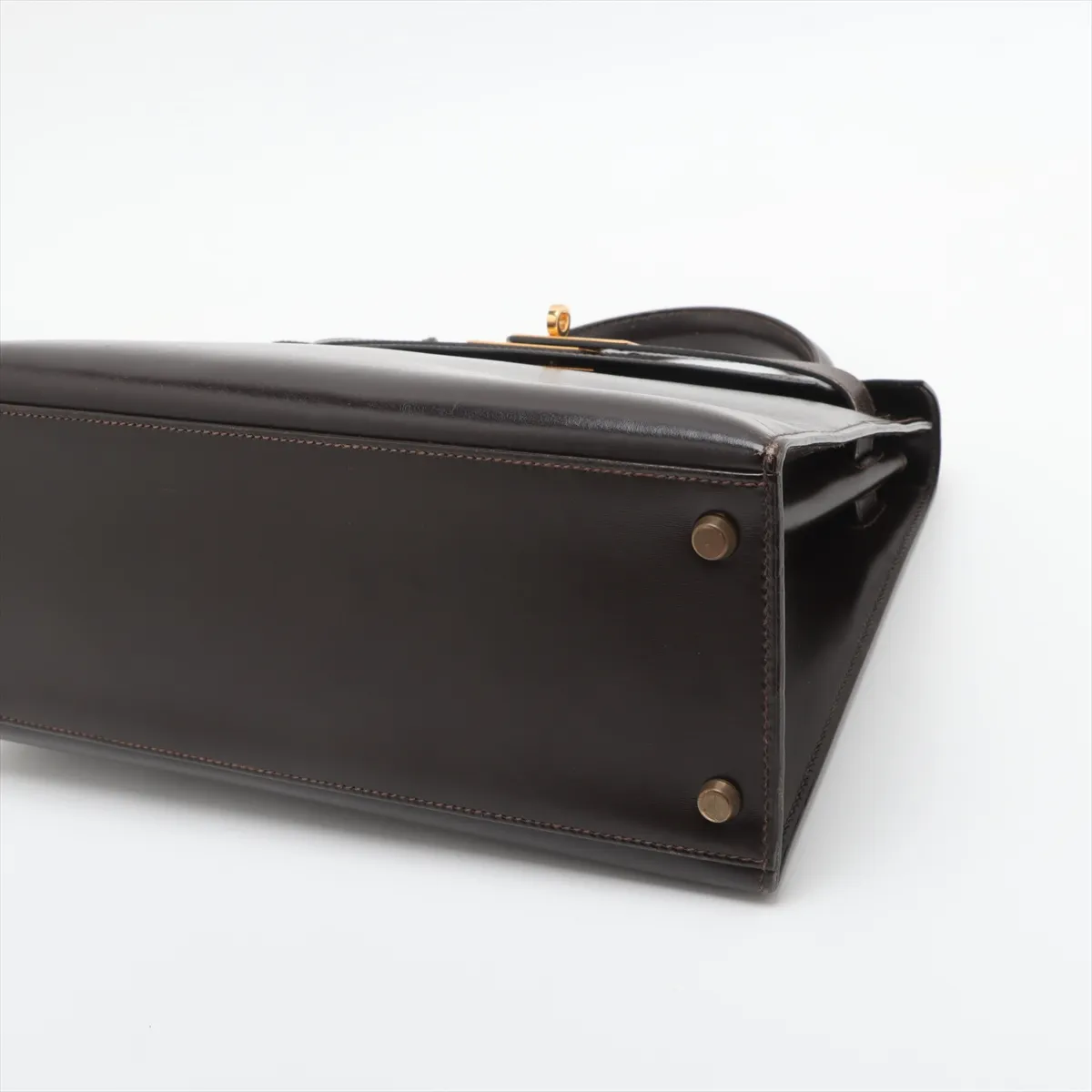 [Individually wrapped] Hermes Kelly 28 Serie Box Calf Chocolat Gold hardware R:1988 — view 3