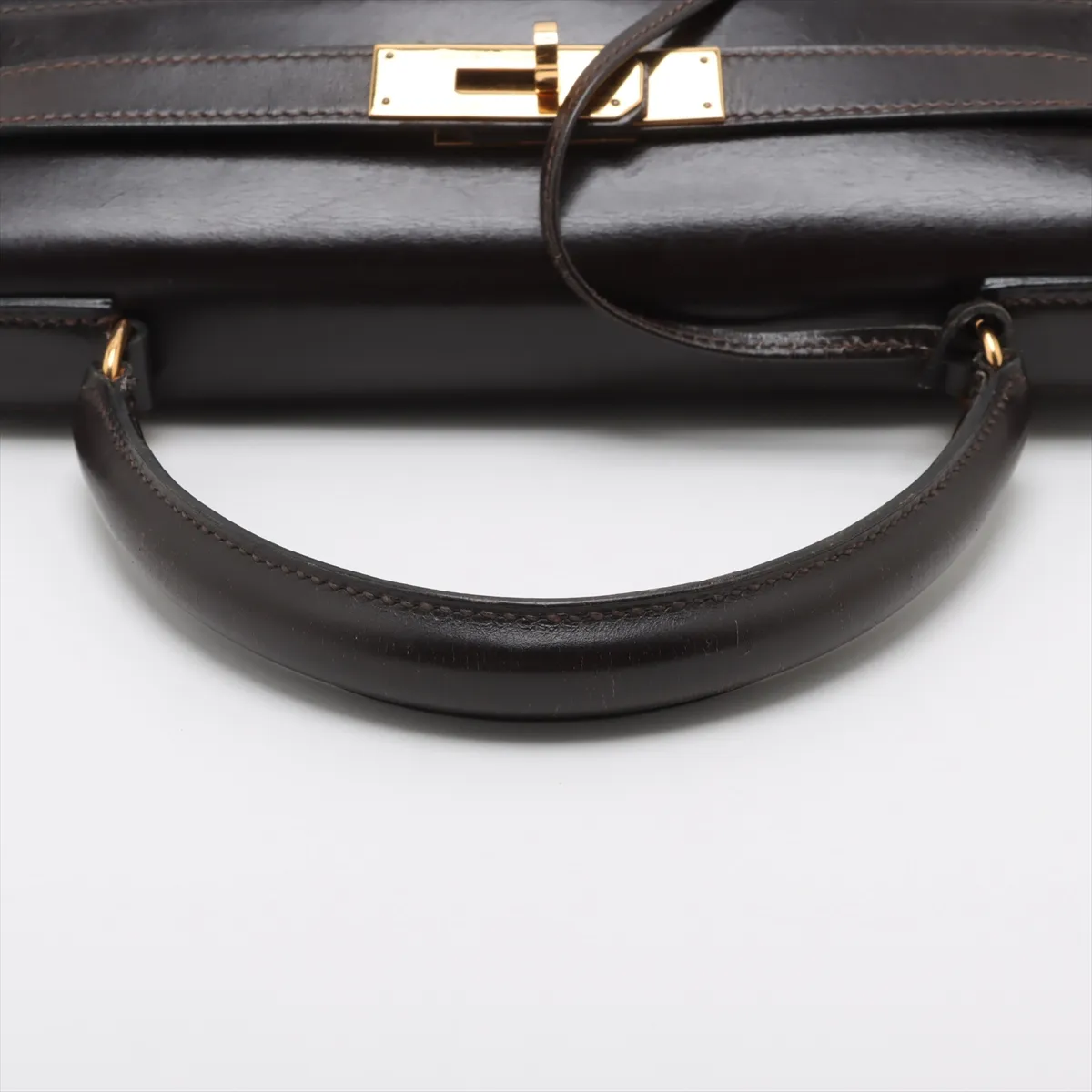 [Individually wrapped] Hermes Kelly 28 Serie Box Calf Chocolat Gold hardware R:1988 — view 5