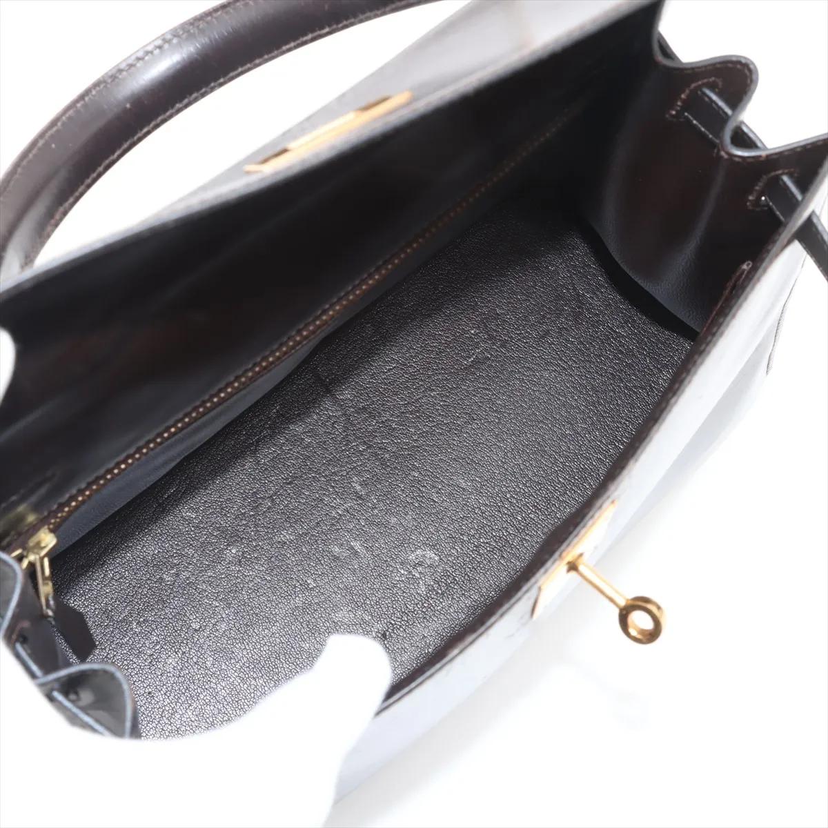 [Individually wrapped] Hermes Kelly 28 Serie Box Calf Chocolat Gold hardware R:1988 — view 7