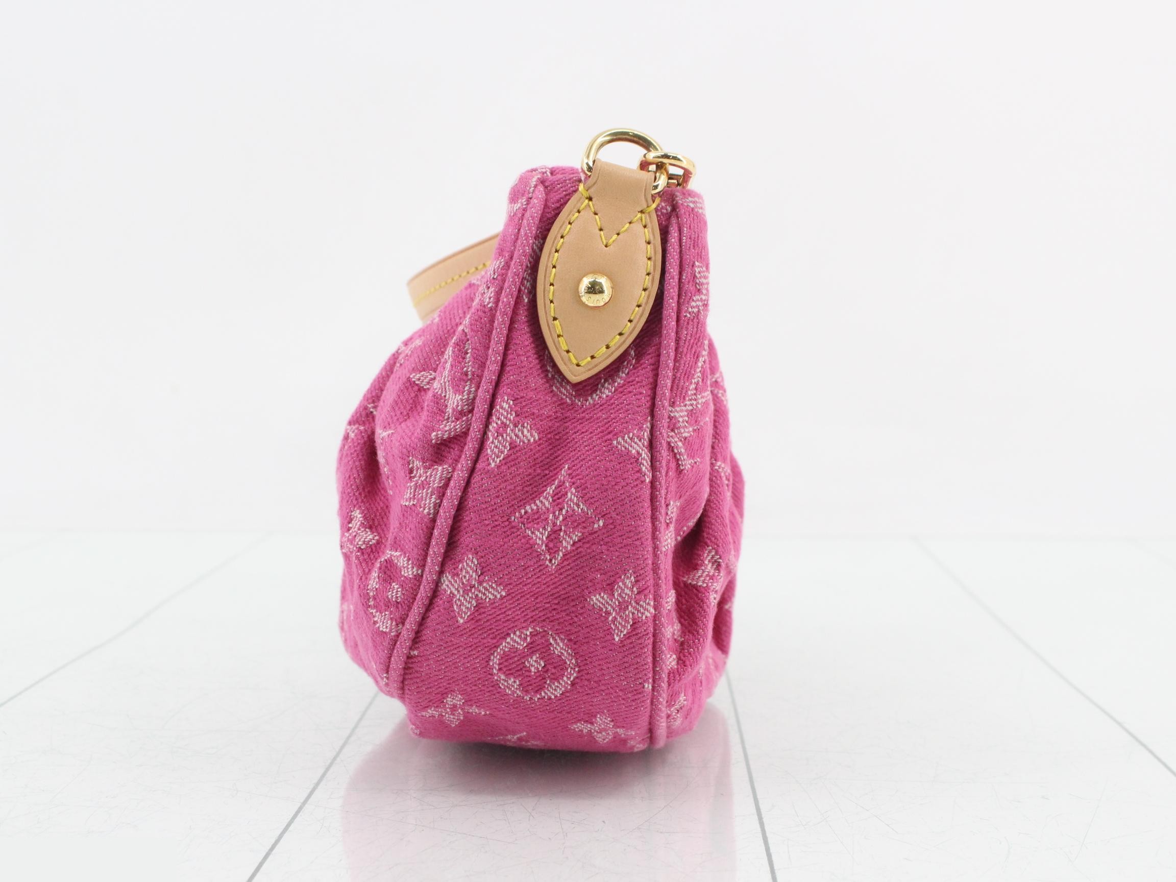 Monogram denim shoulder bag — view 3