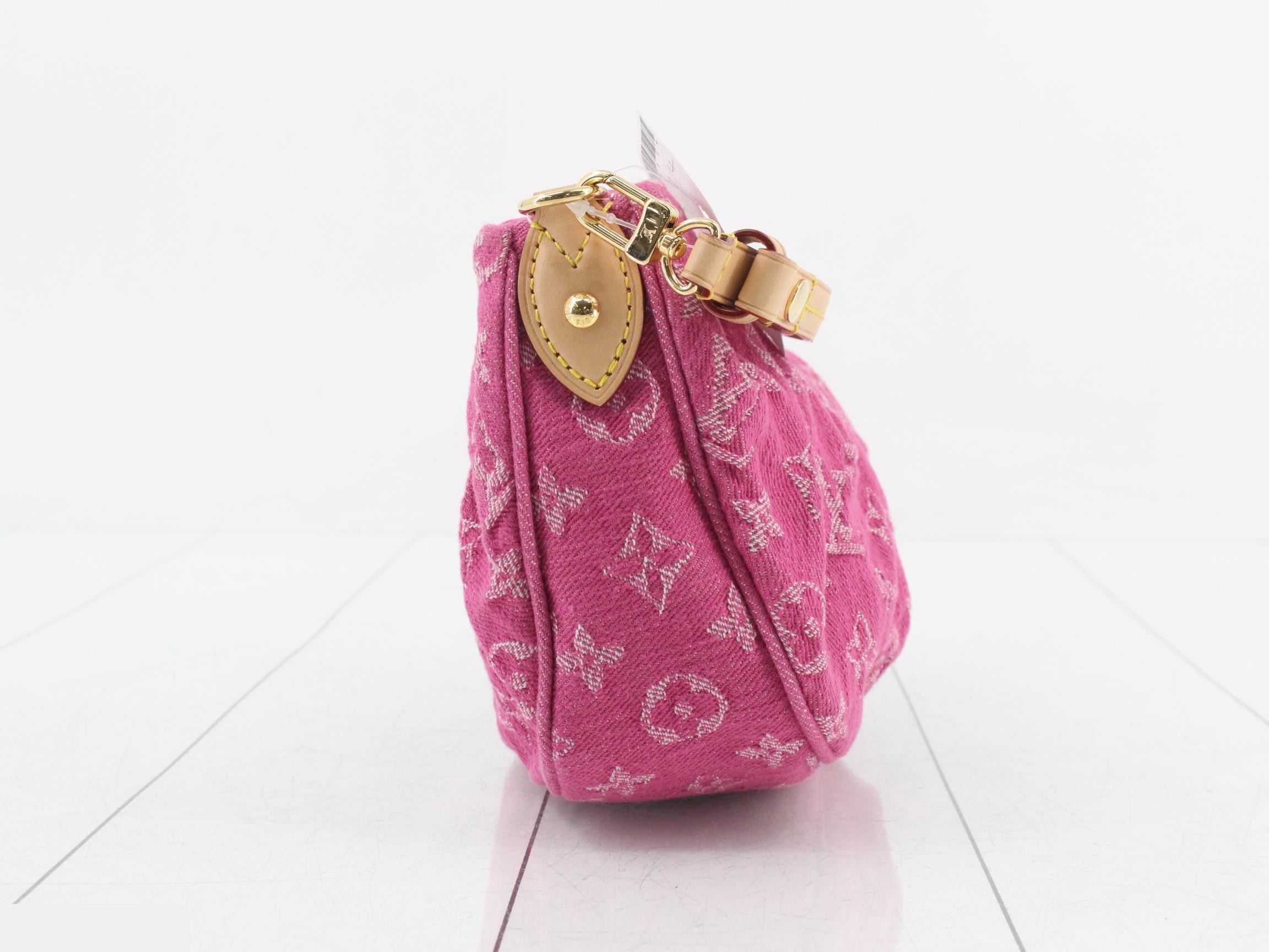 Monogram denim shoulder bag — view 4