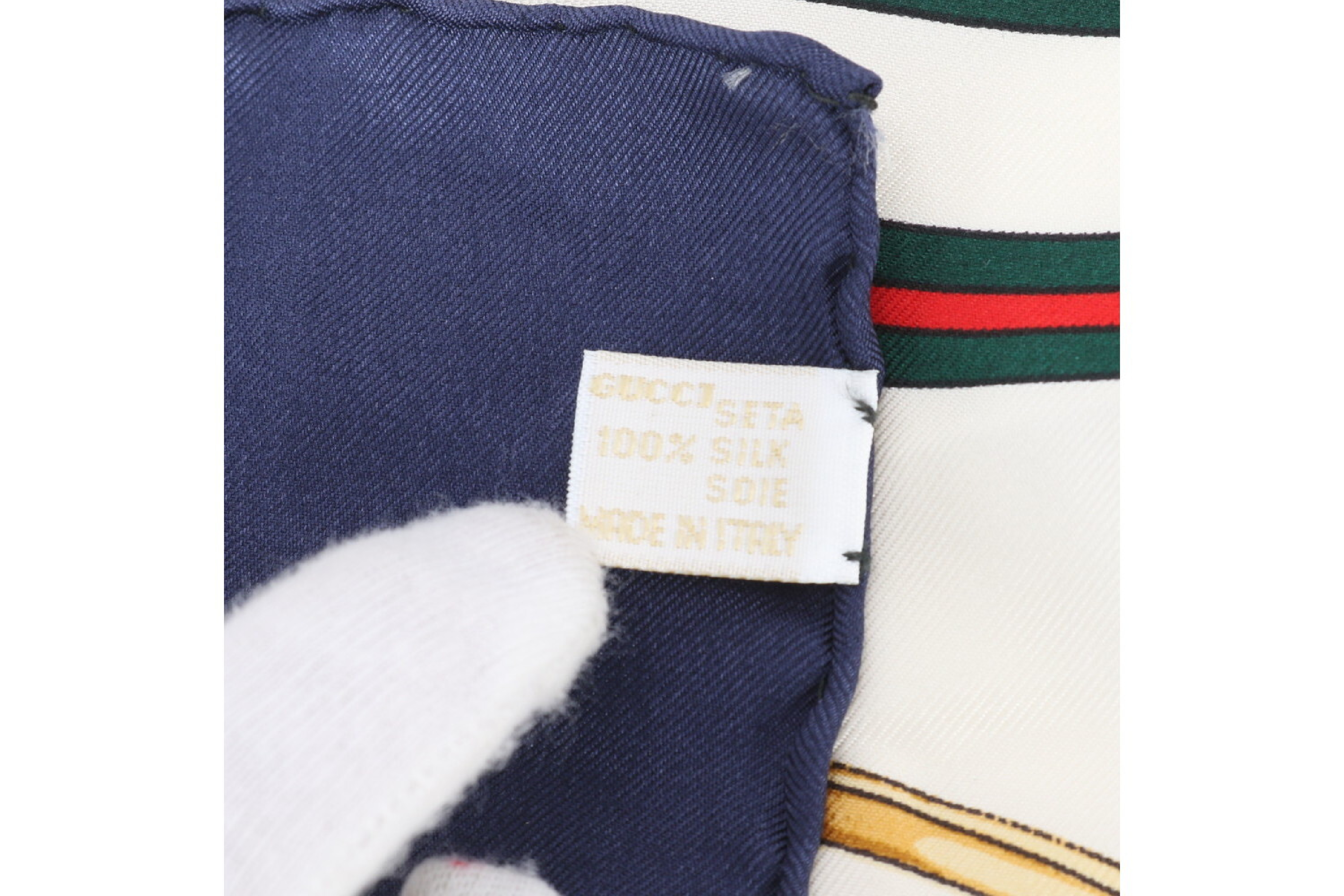 tag included, GG horse logo, 100% silk scarf, other accessories. — view 8