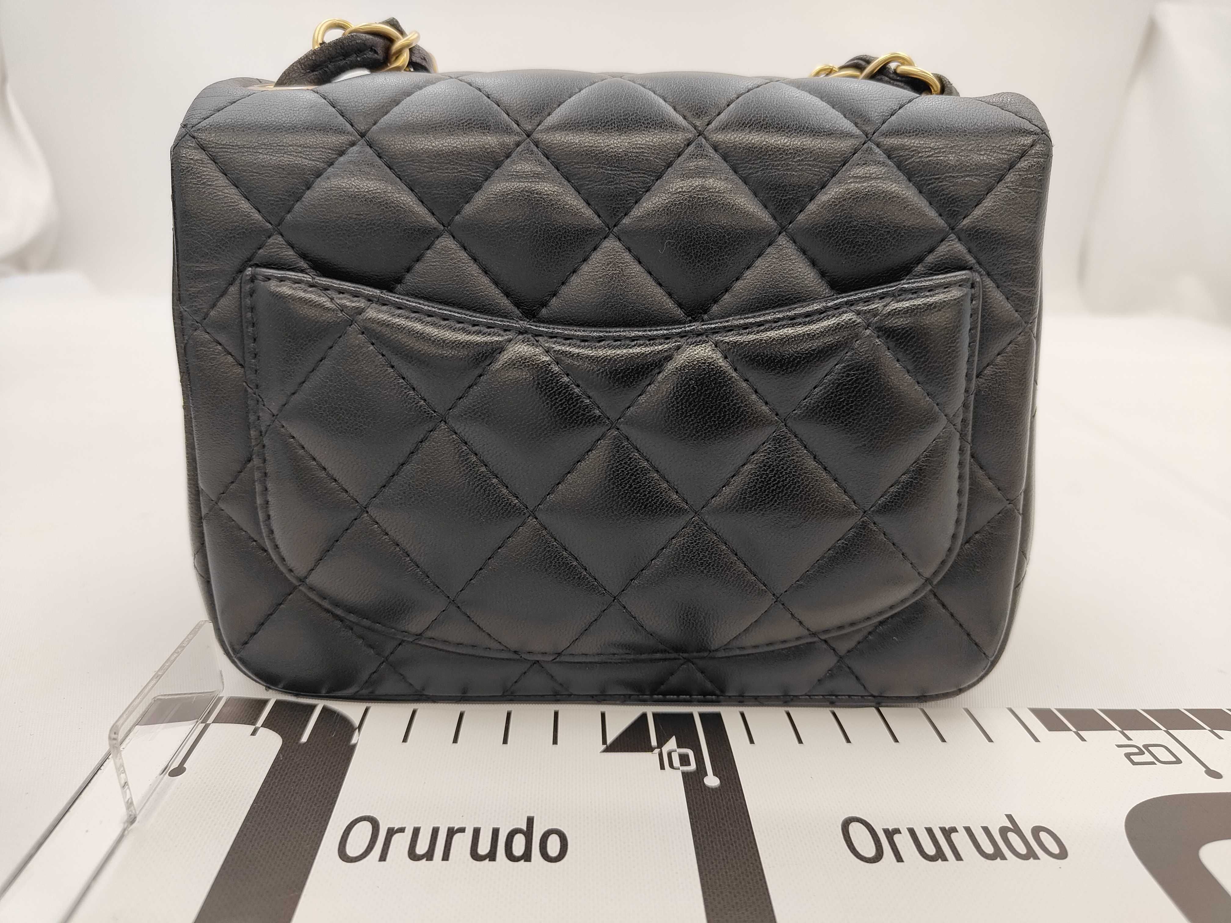 Matelassé Mini Chain Shoulder Bag, Black, Serial Number 17 — view 2