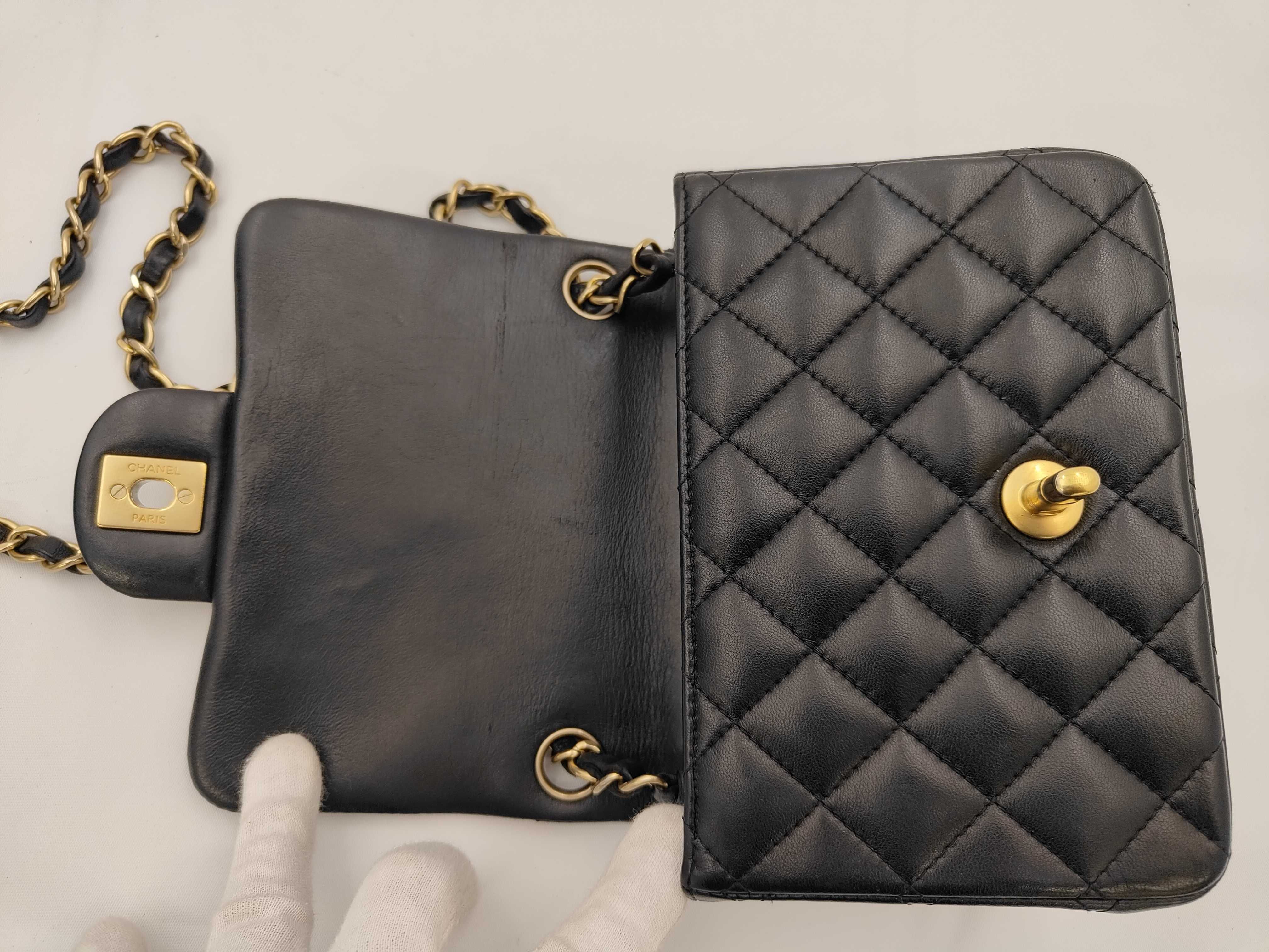 Matelassé Mini Chain Shoulder Bag, Black, Serial Number 17 — view 14