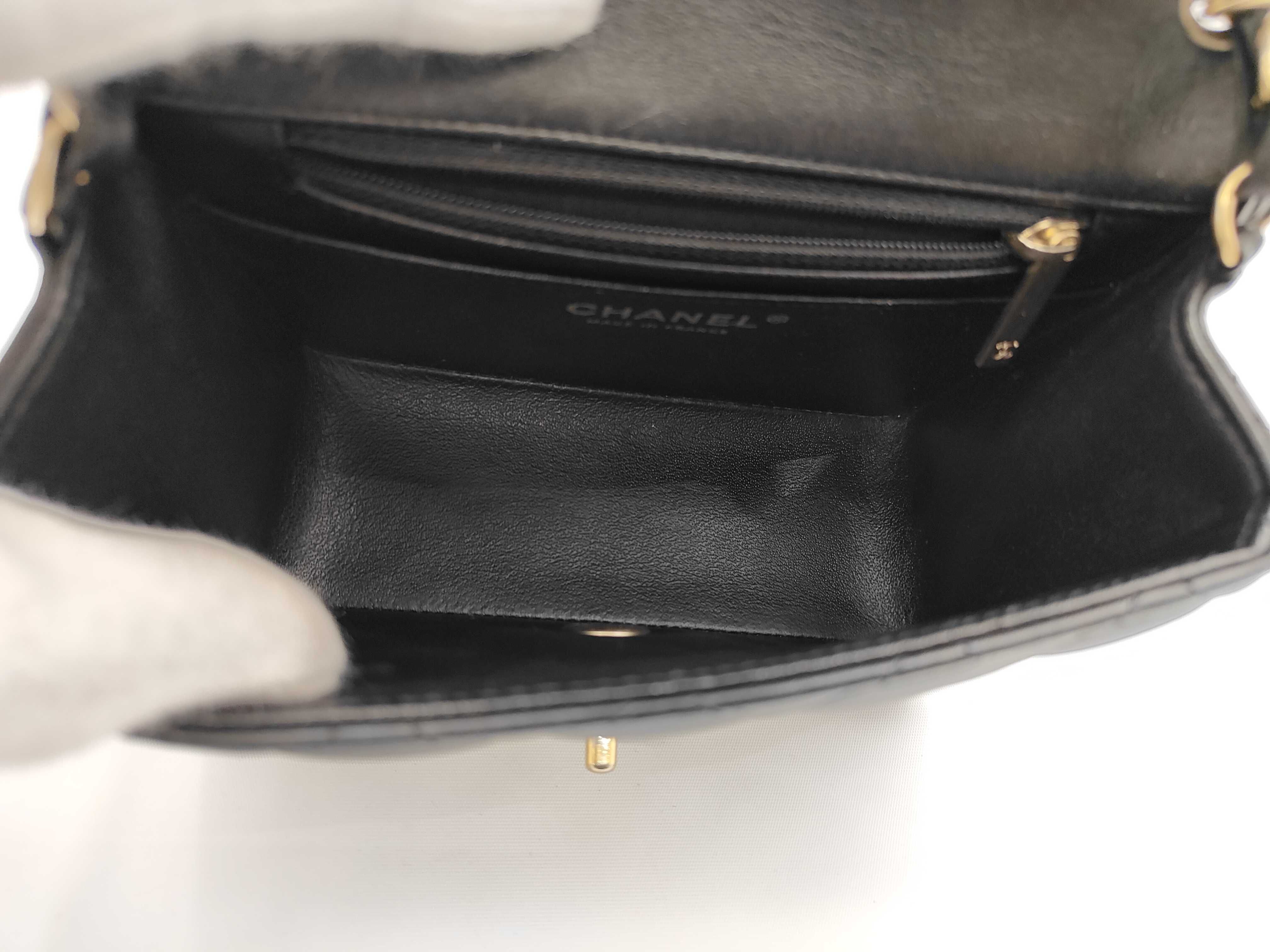 Matelassé Mini Chain Shoulder Bag, Black, Serial Number 17 — view 9