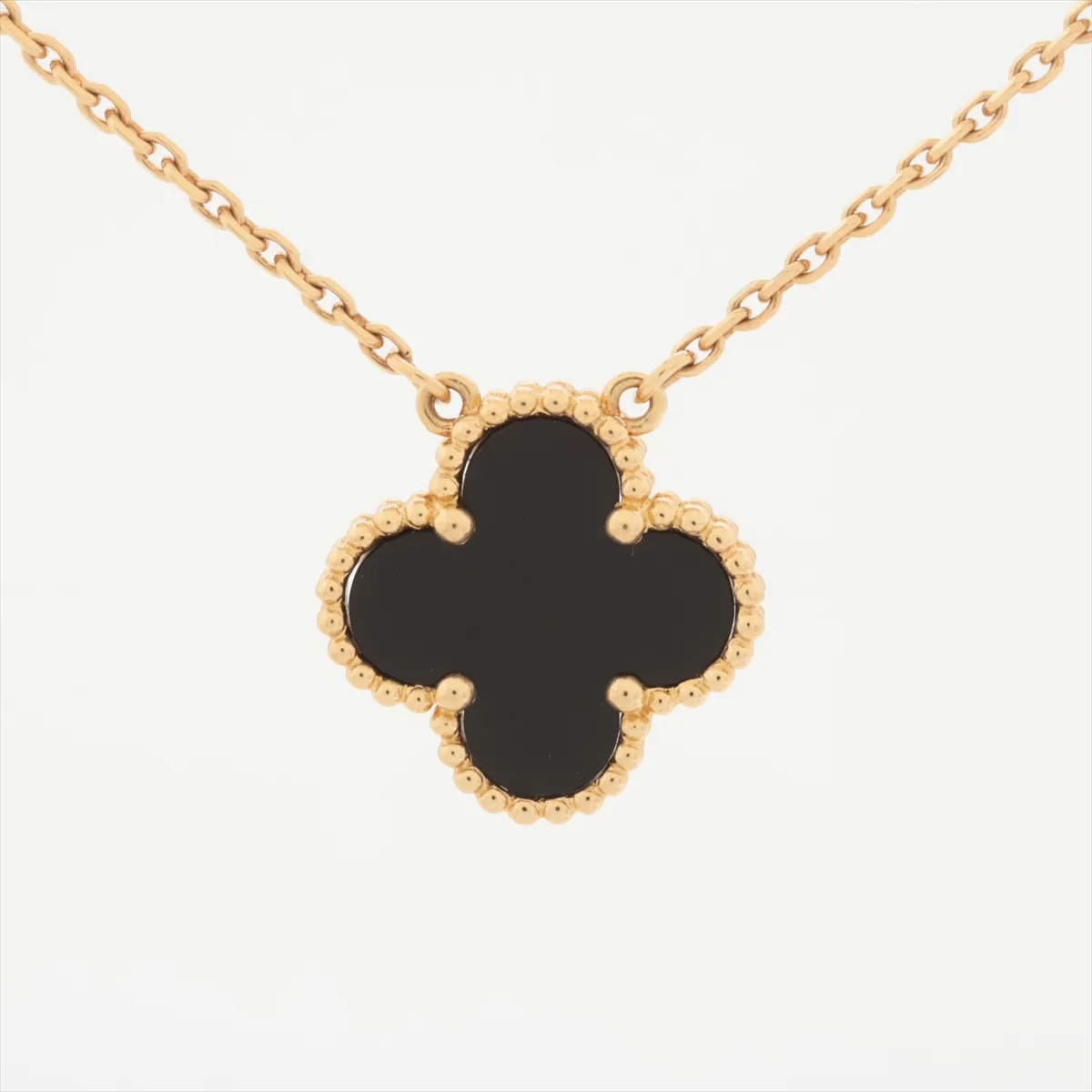 Vintage Alhambra Onyx Necklace 750 (Yellow Gold) 5.3g JB103056 (Stone has — view 2