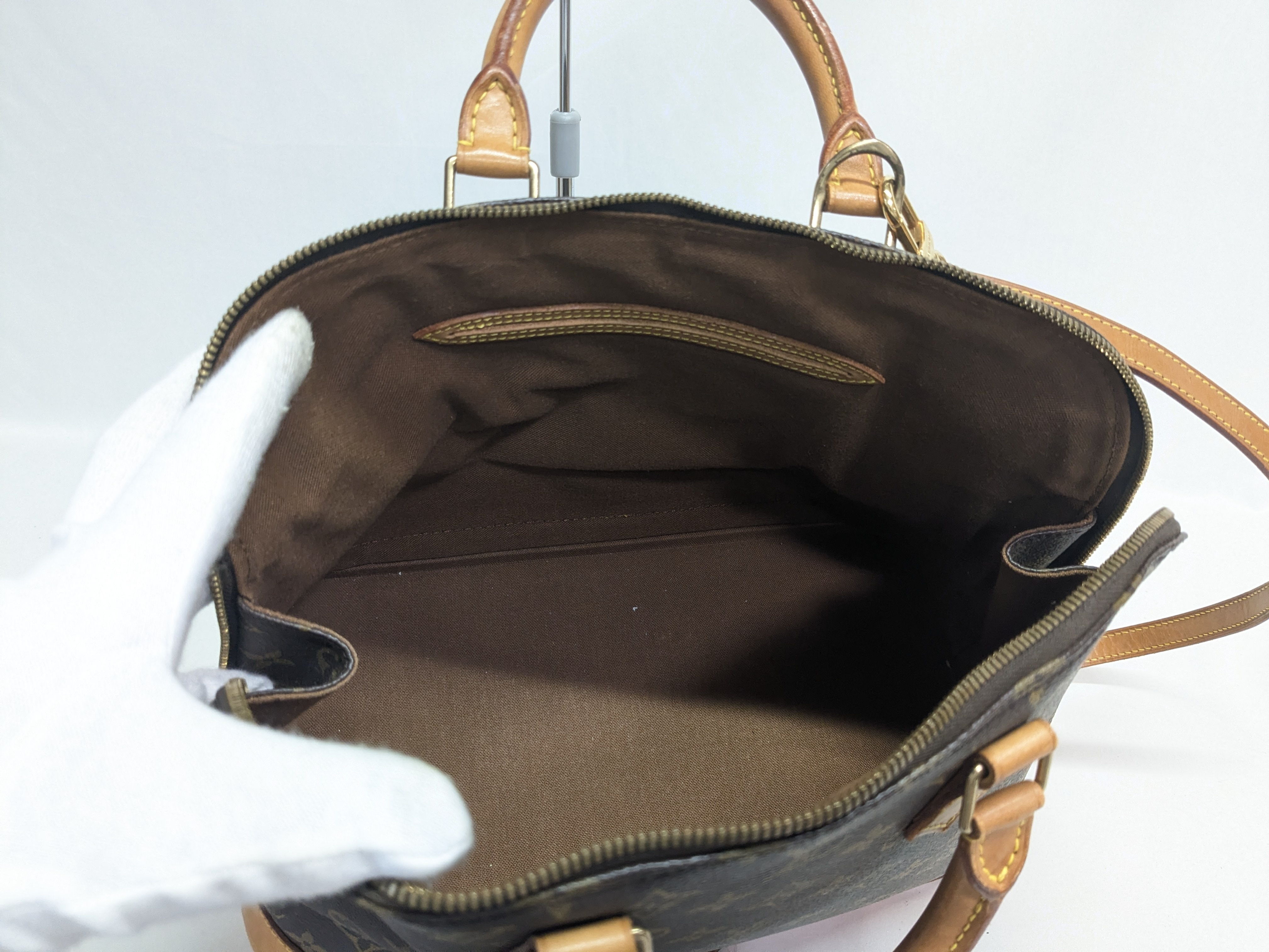 LV Monogram Alma PM Handbag with Strap — view 7