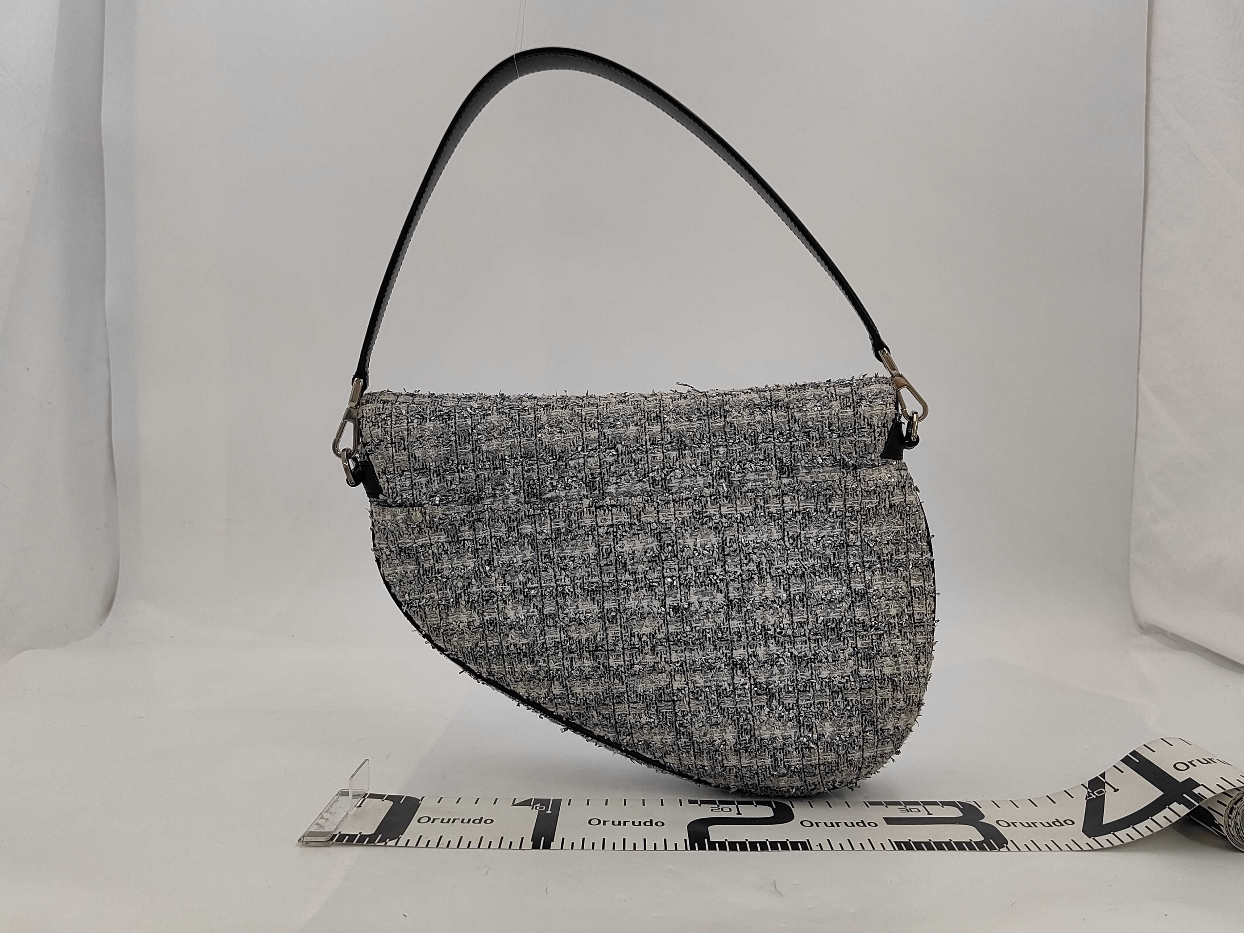 Saddle Bag, Silver, Cannage Handbag — view 2