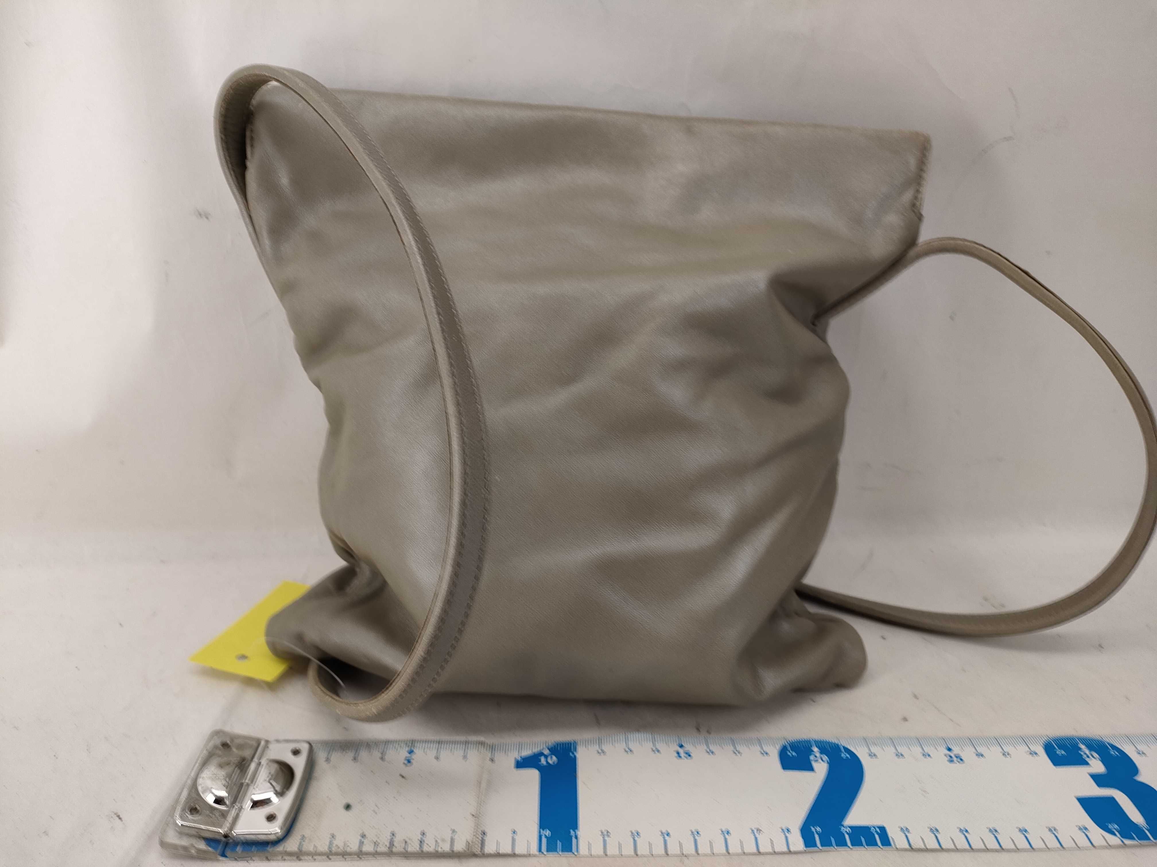 Nappa Leather Shoulder Bag, Gray — view 2