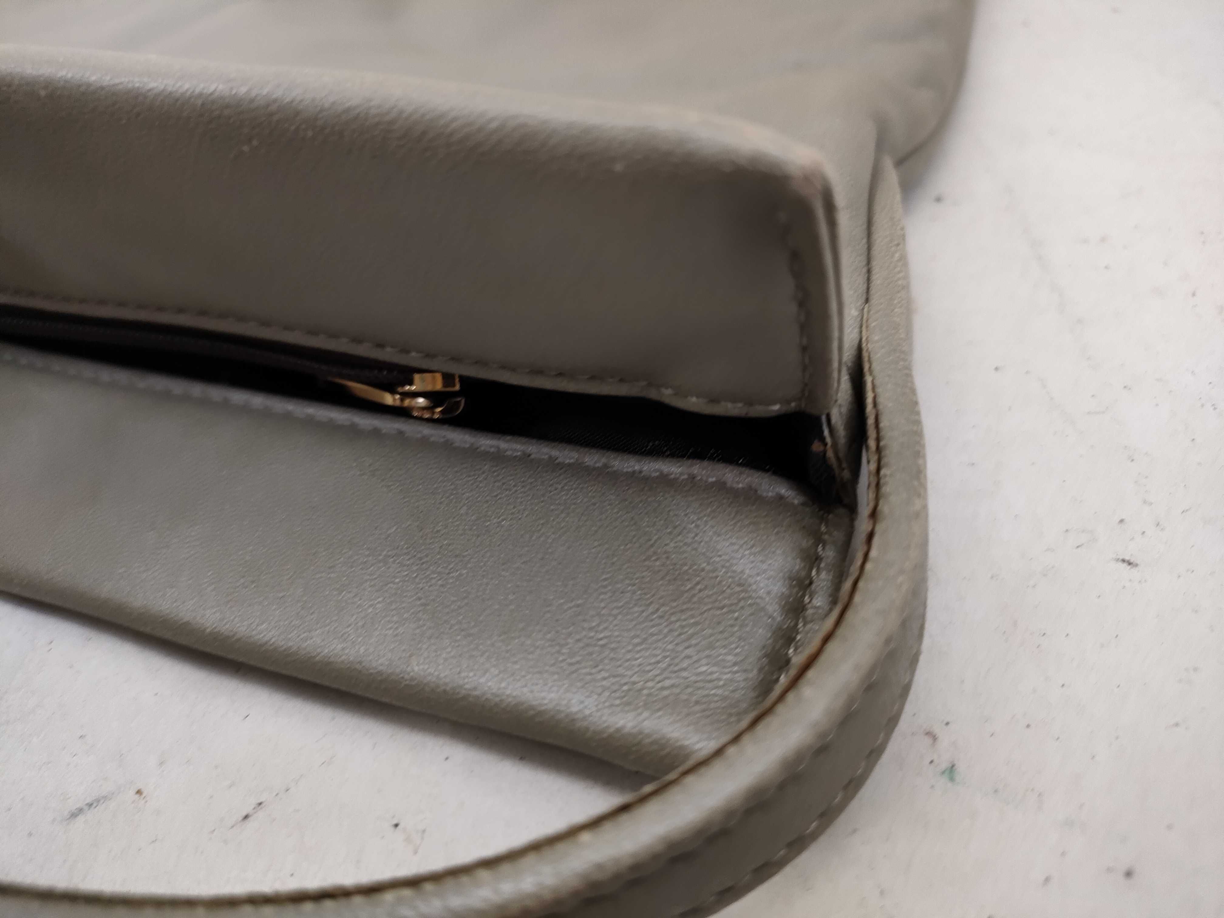 Nappa Leather Shoulder Bag, Gray — view 11