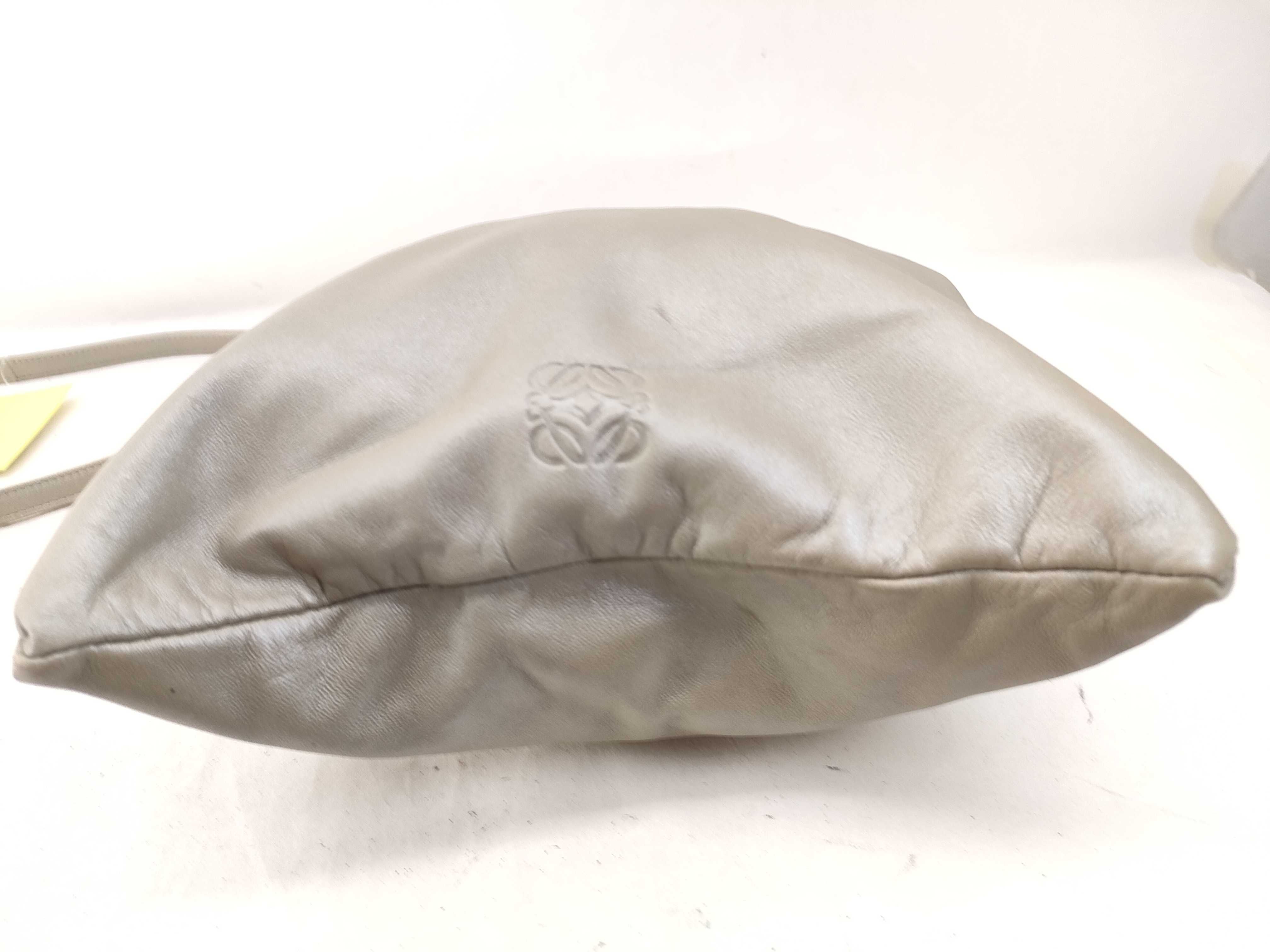 Nappa Leather Shoulder Bag, Gray — view 5