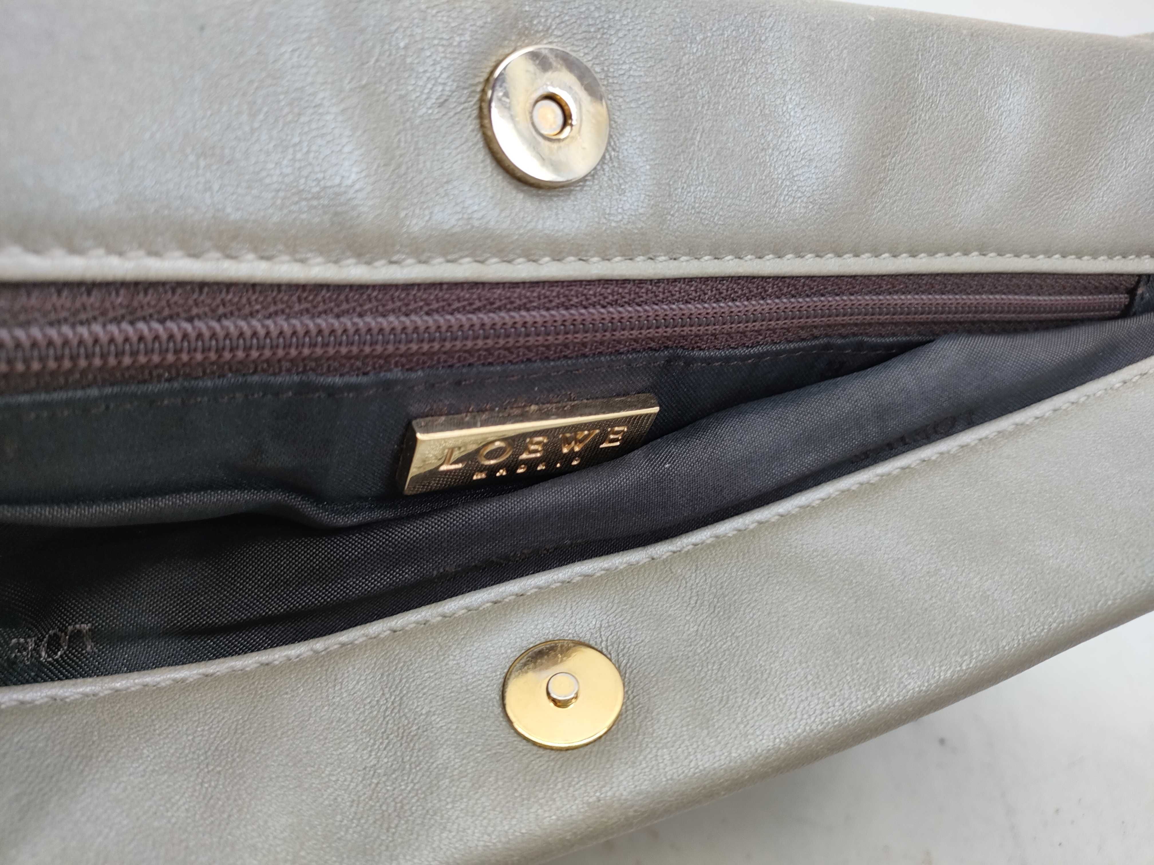 Nappa Leather Shoulder Bag, Gray — view 8