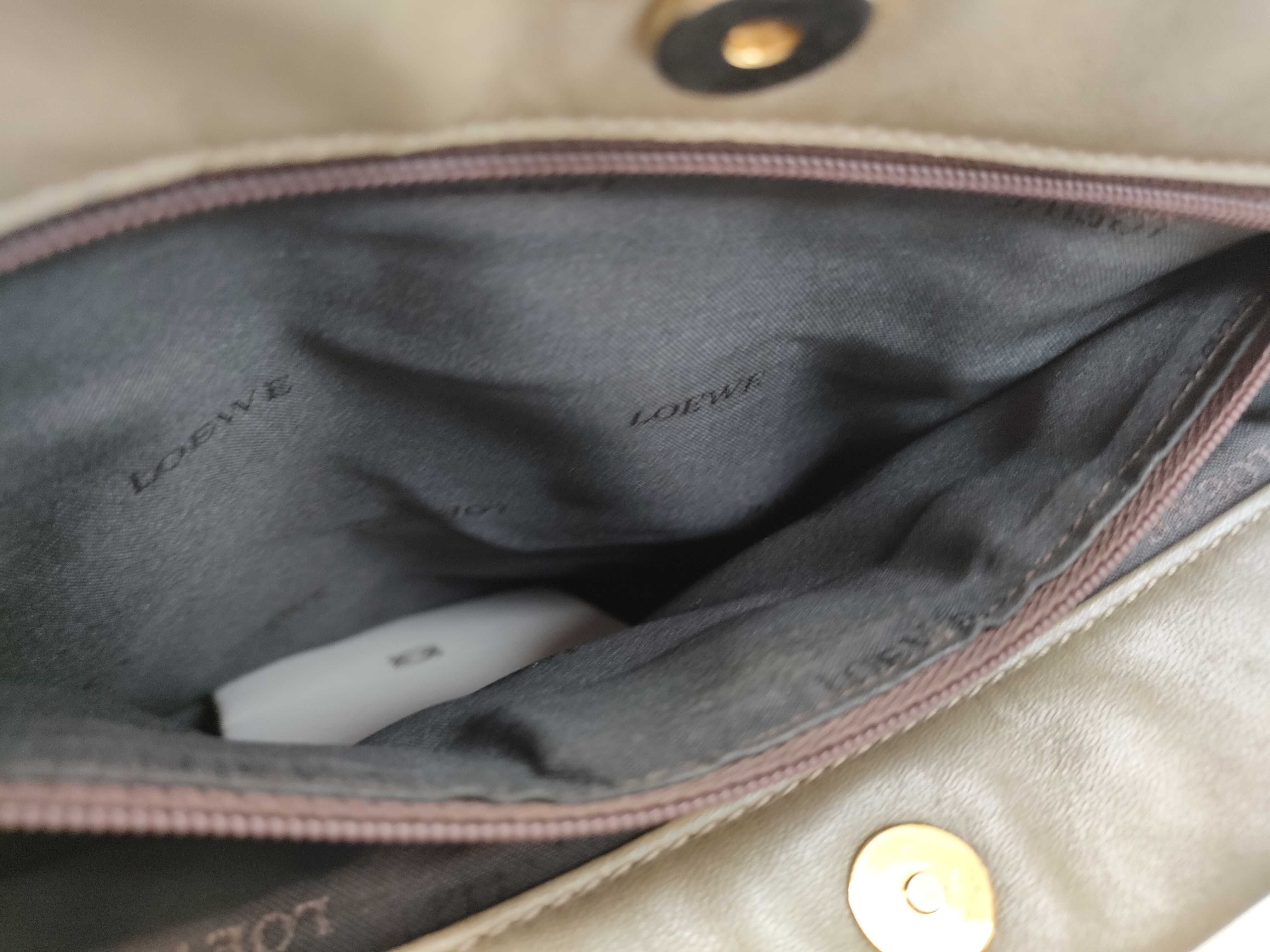 Nappa Leather Shoulder Bag, Gray — view 10