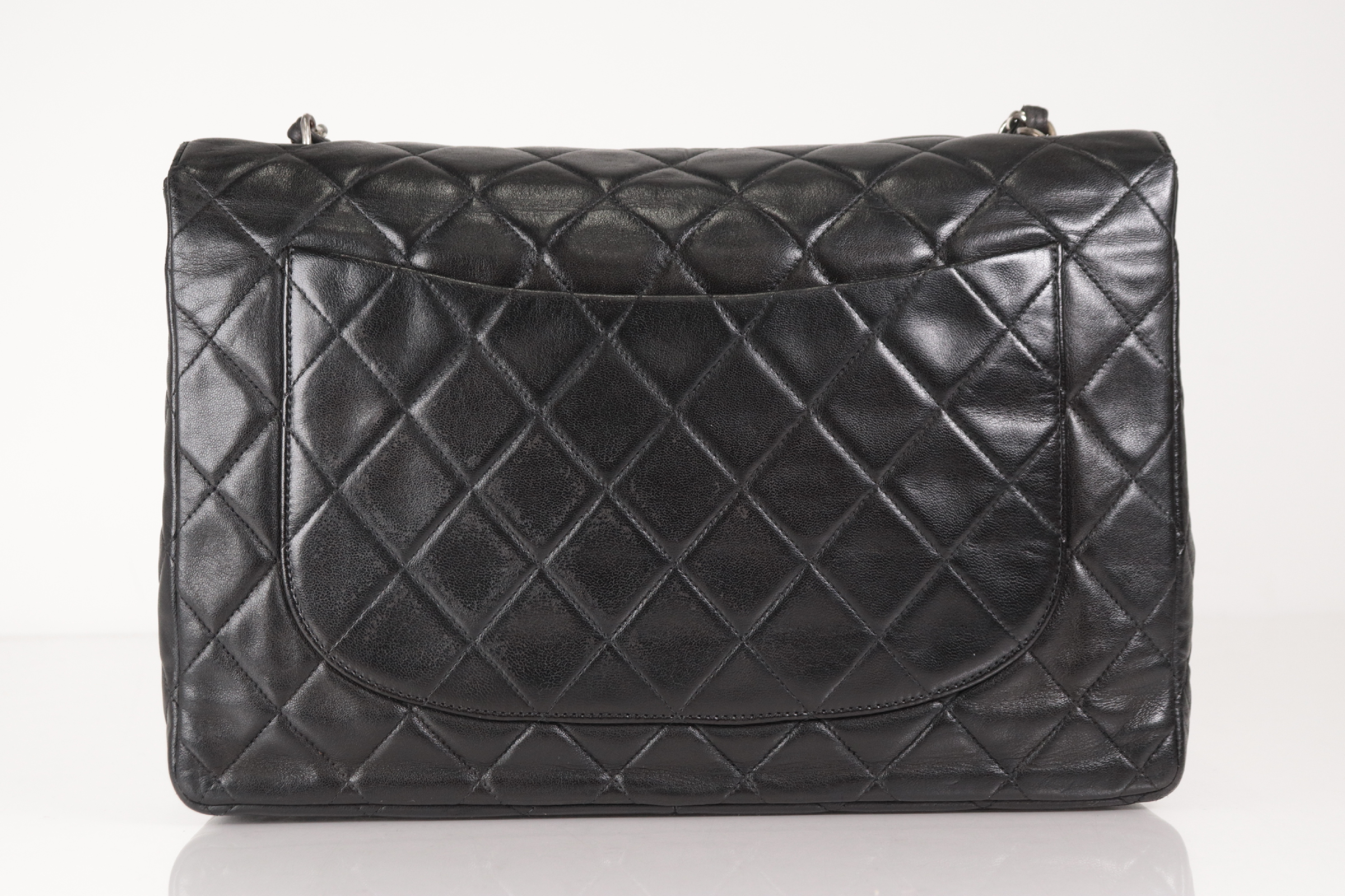 Turnlock Lambskin Chain Shoulder Bag, W30, Silver Hardware, Series 5 (5-series) — view 2