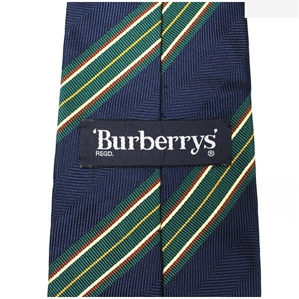 silk tie, navy stripe — view 3