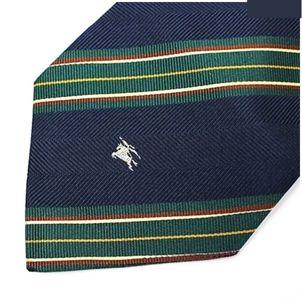silk tie, navy stripe — view 4