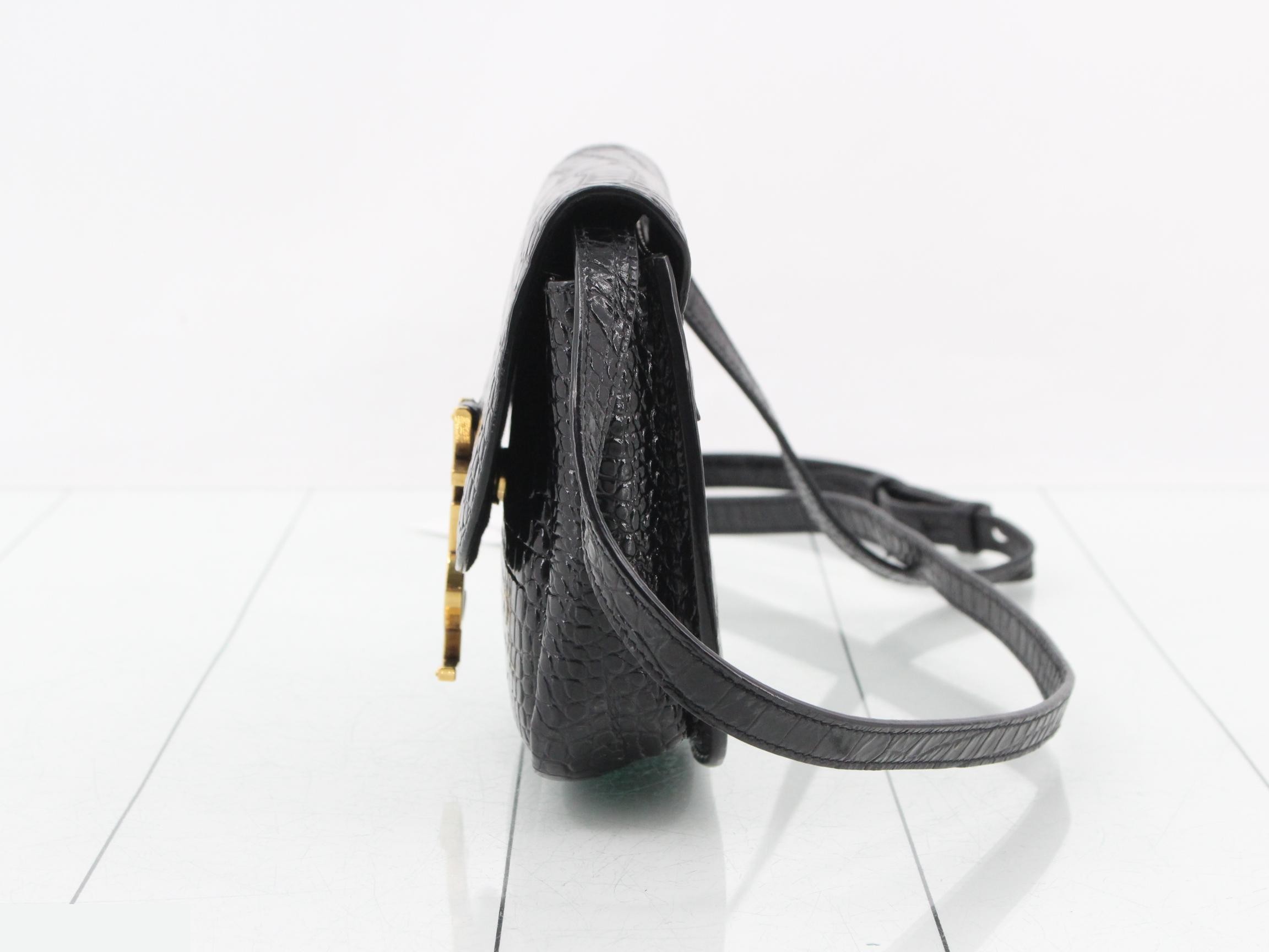 Kaia Crocodile Embossed Shoulder Bag — view 3