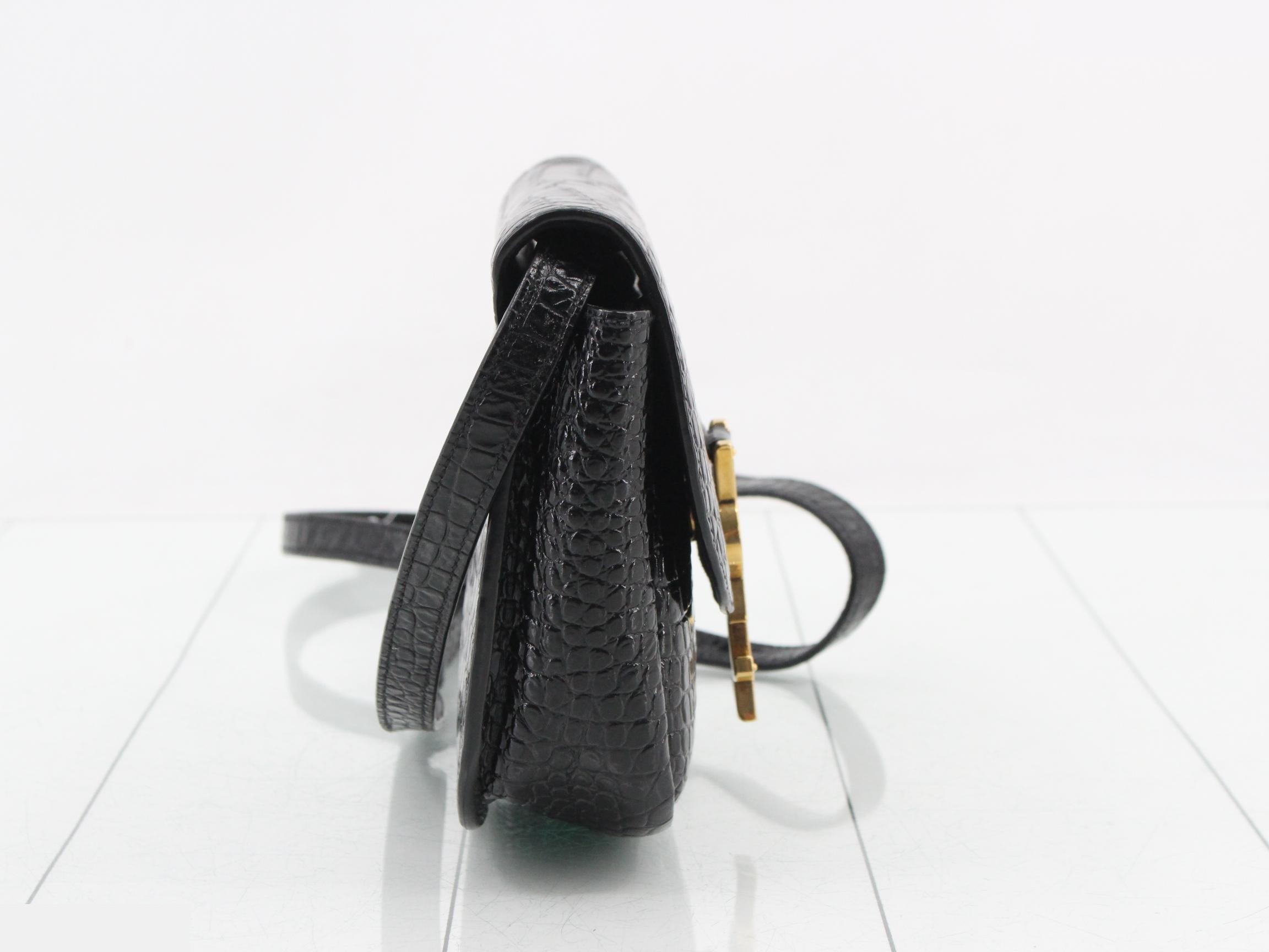 Kaia Crocodile Embossed Shoulder Bag — view 4