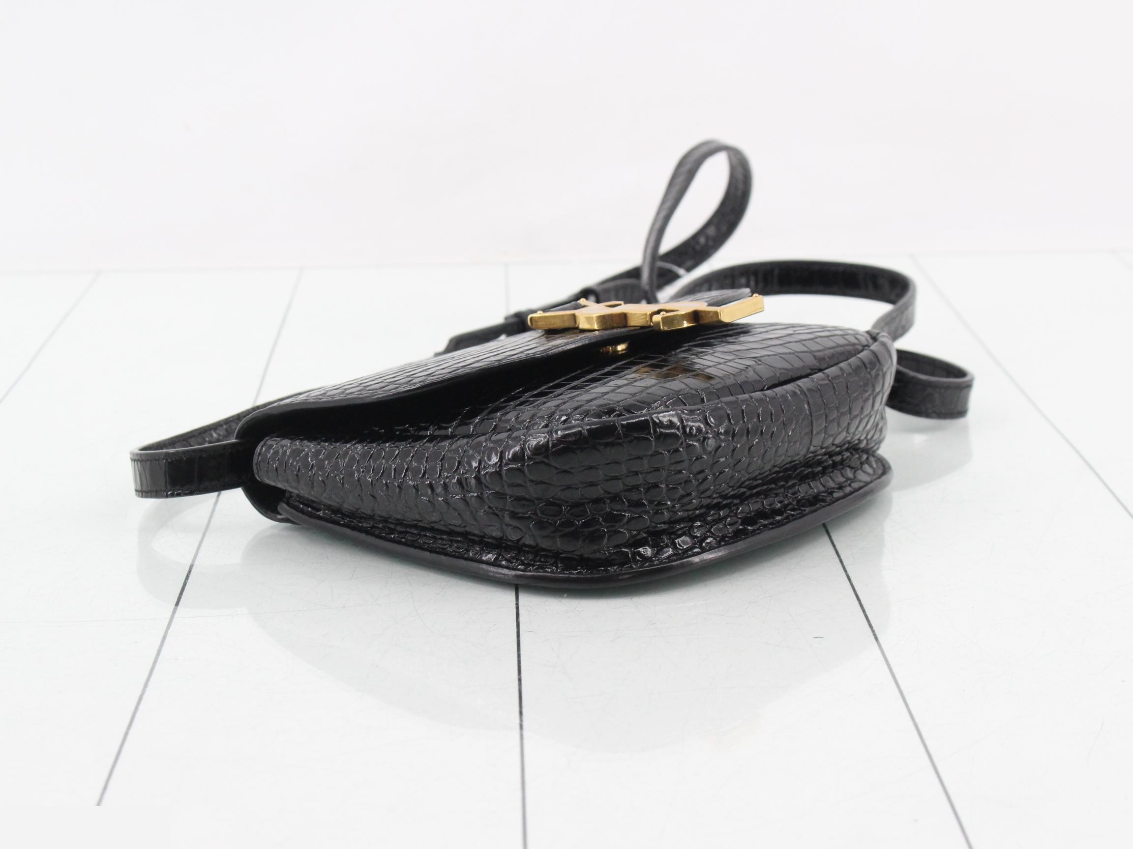 Kaia Crocodile Embossed Shoulder Bag — view 5