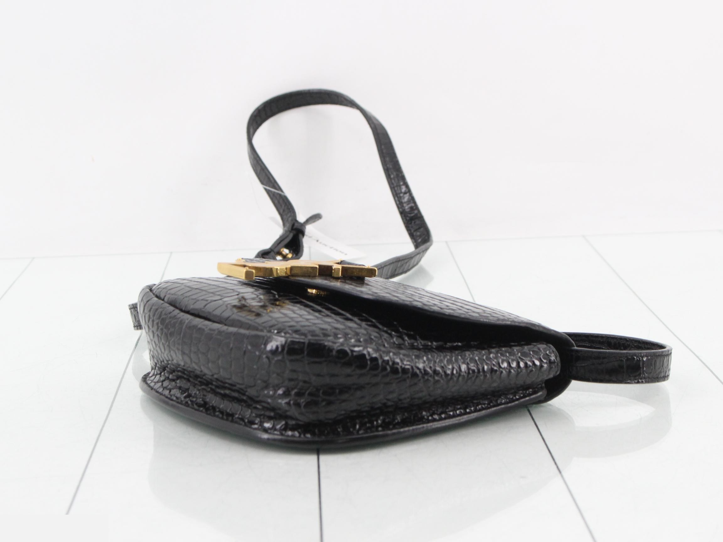 Kaia Crocodile Embossed Shoulder Bag — view 6