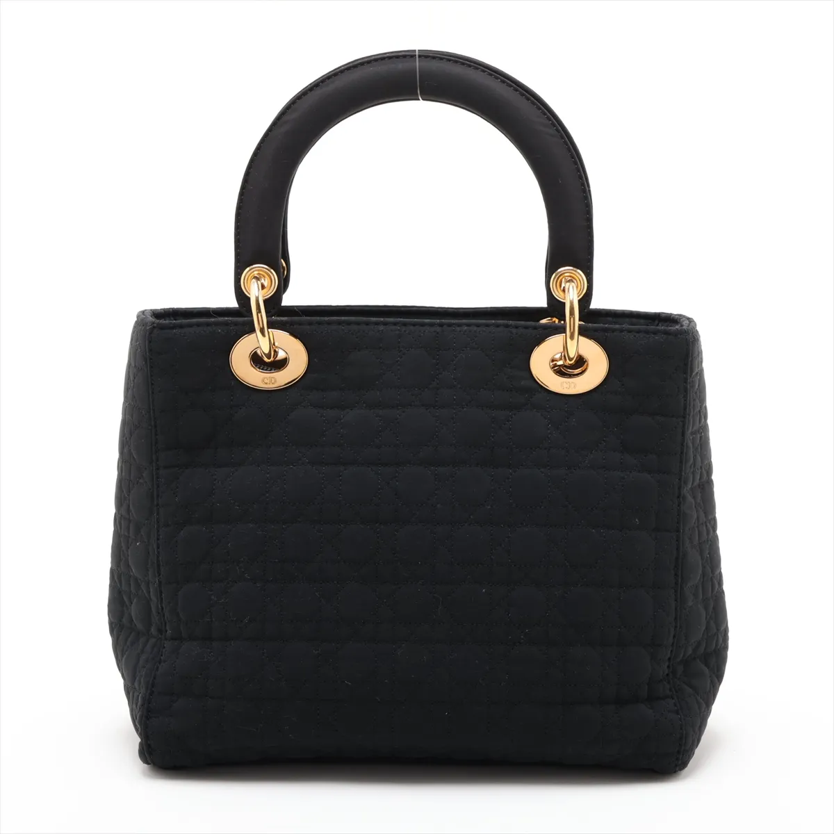 Lady Dior Cannage Nylon Handbag, Black — view 2