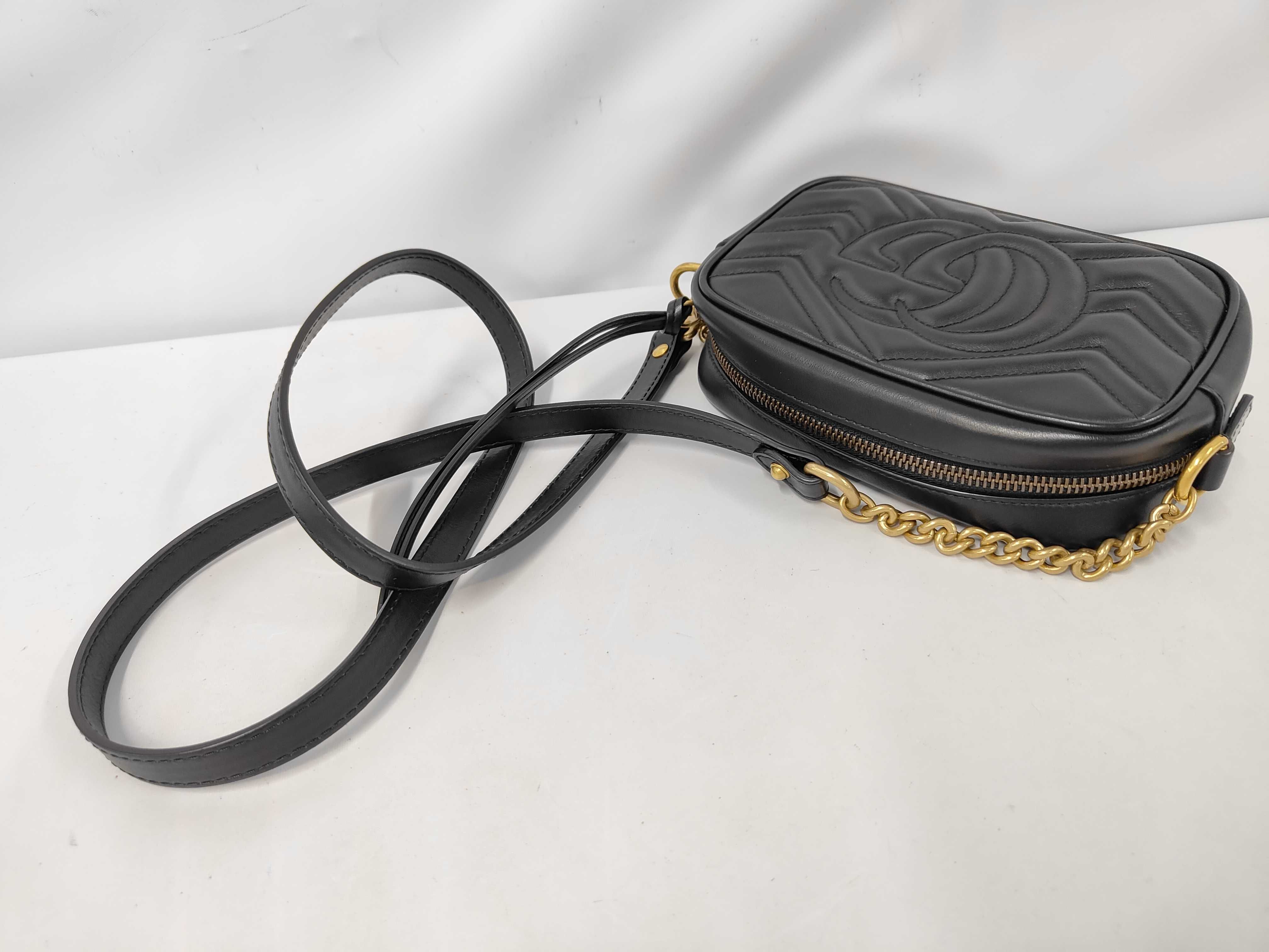 GG Marmont Leather Chain Shoulder Bag, Black, 448065 (Shoulder Bag) — view 5