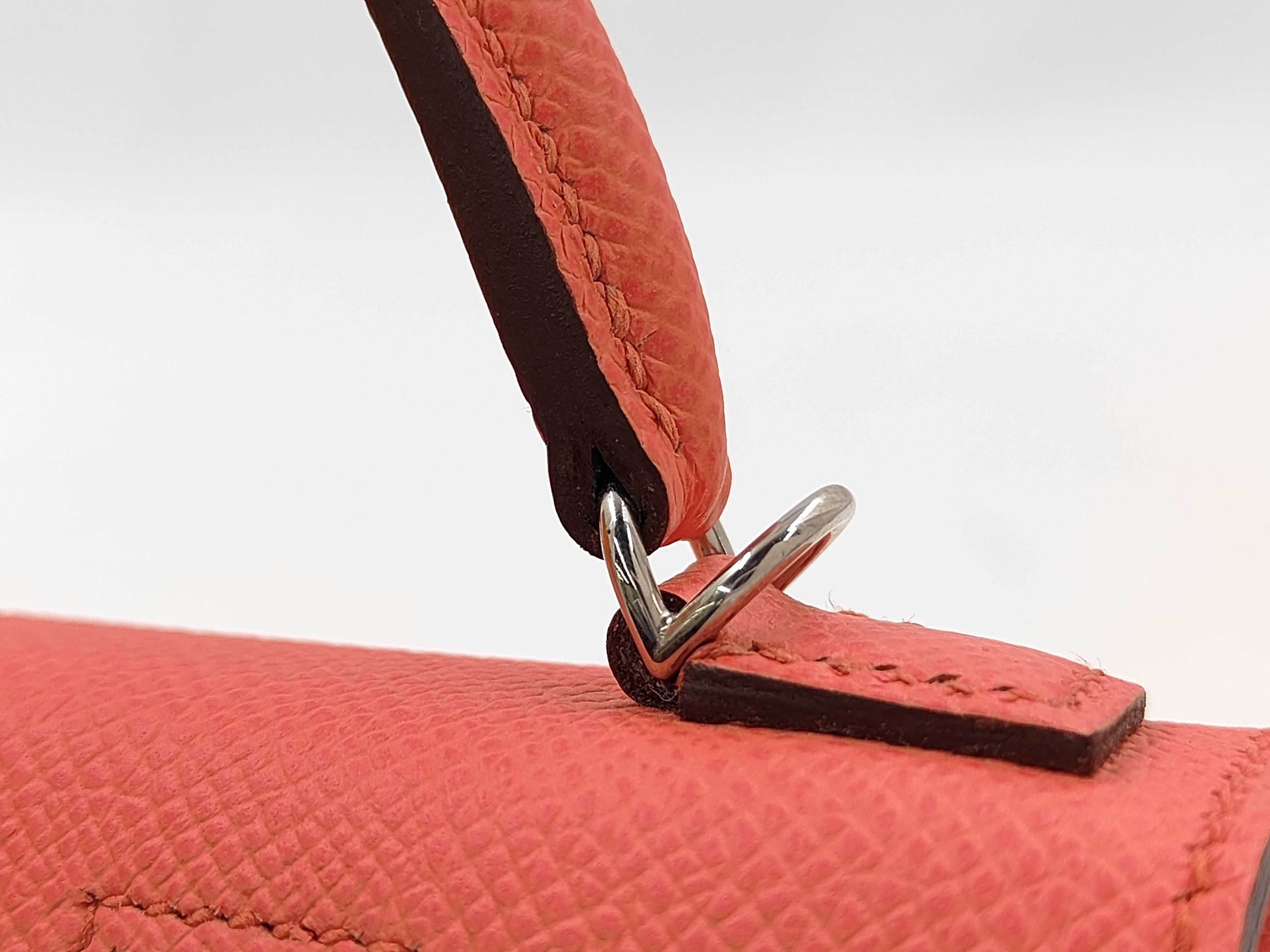 Kelly Doll Pict Rose Texas x Mauve Pale x Vert Fizz x Gold Epsom x Alligator B-stamp Silver Hardware Handbag — view 11