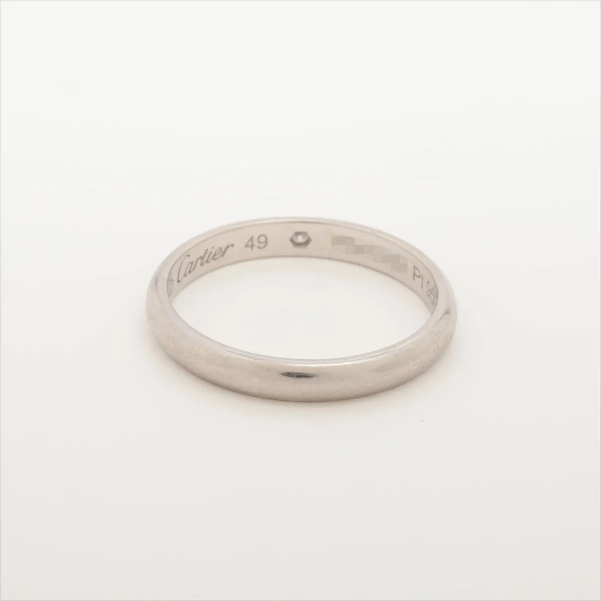 Wedding 1P Diamond Ring, Pt950, 2.9g, Size 49, Initials PMS250, Distortion — view 2