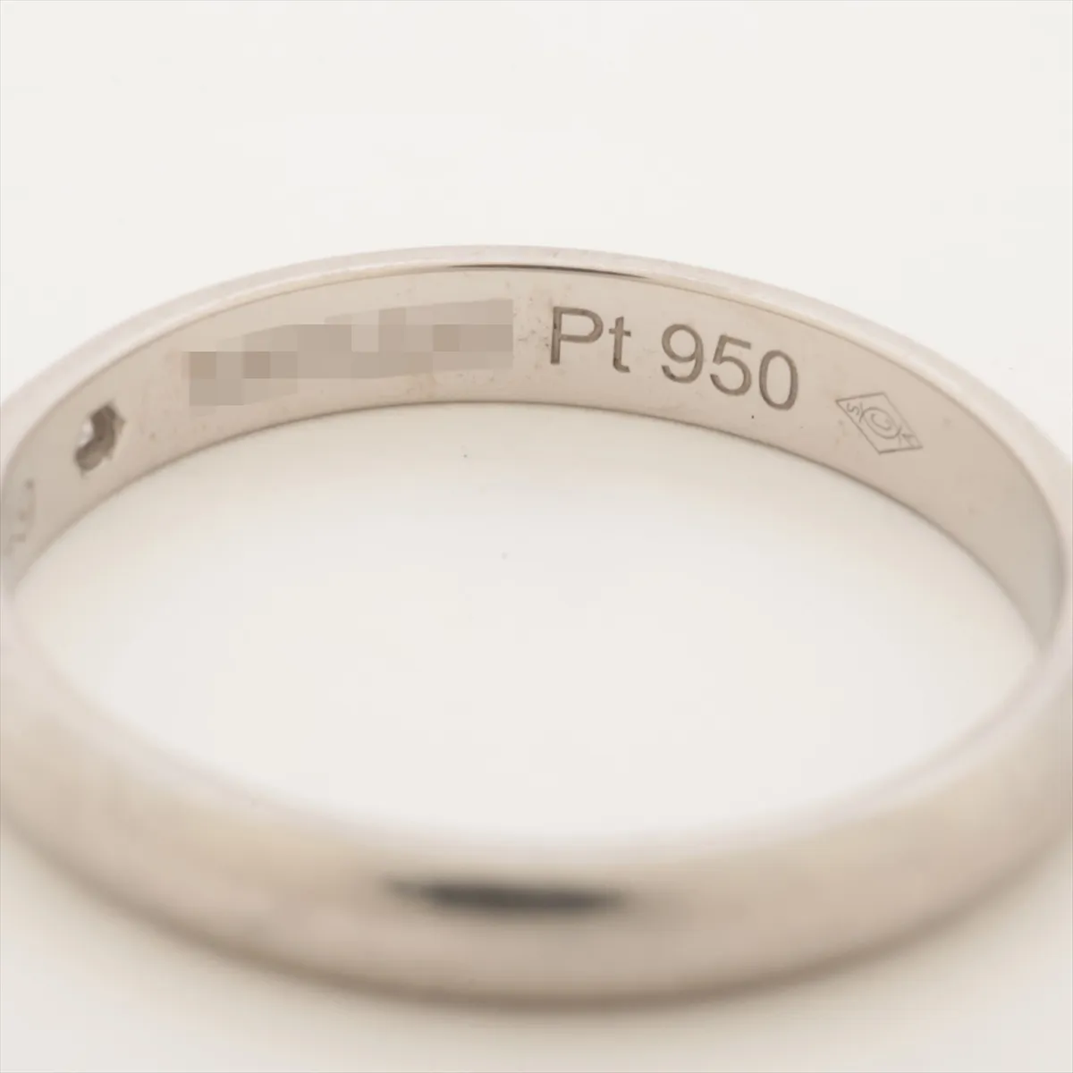 Wedding 1P Diamond Ring, Pt950, 2.9g, Size 49, Initials PMS250, Distortion — view 4
