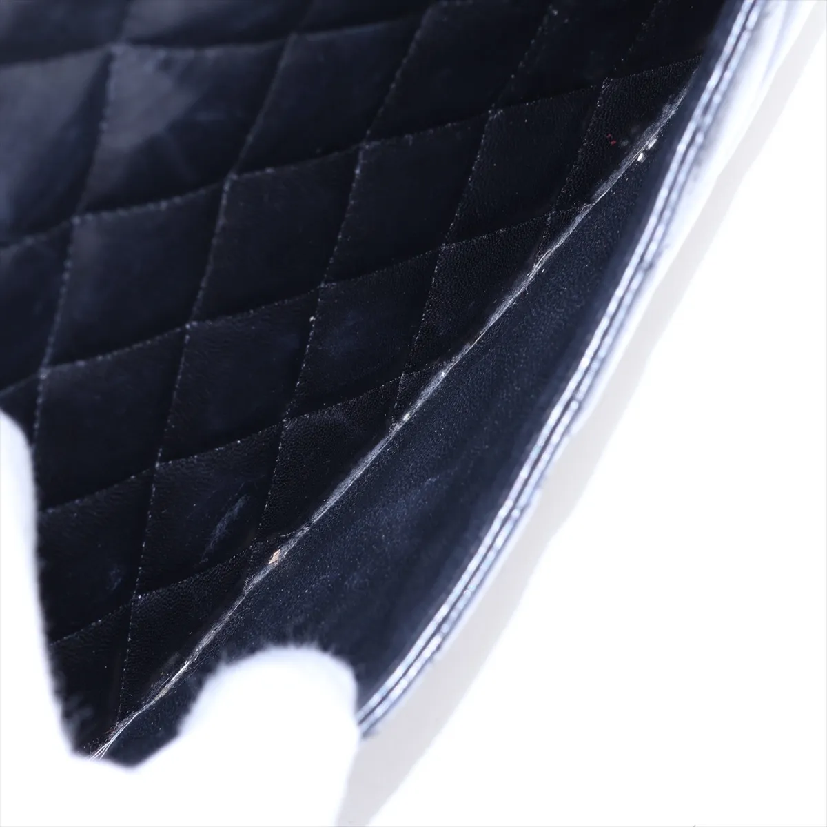 Large Matelassé 30 Lambskin Single Flap Double Chain Bag, Black with Silver Hardware, 13245541, Serial Number 13-series, A28600 — view 9