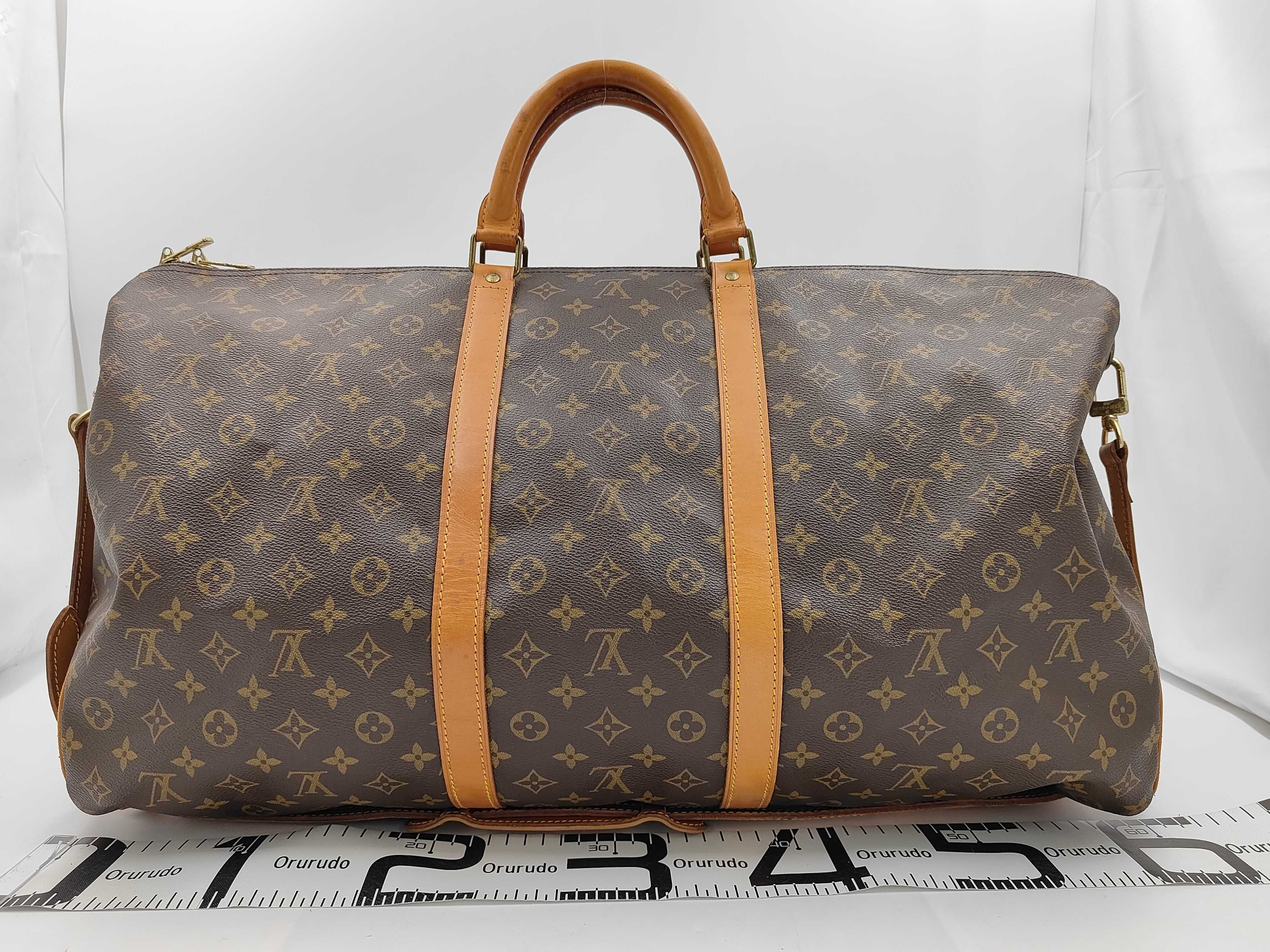 Monogram Vuitton Keepall Bandoulière 60 Boston Bag with Stamp — view 2