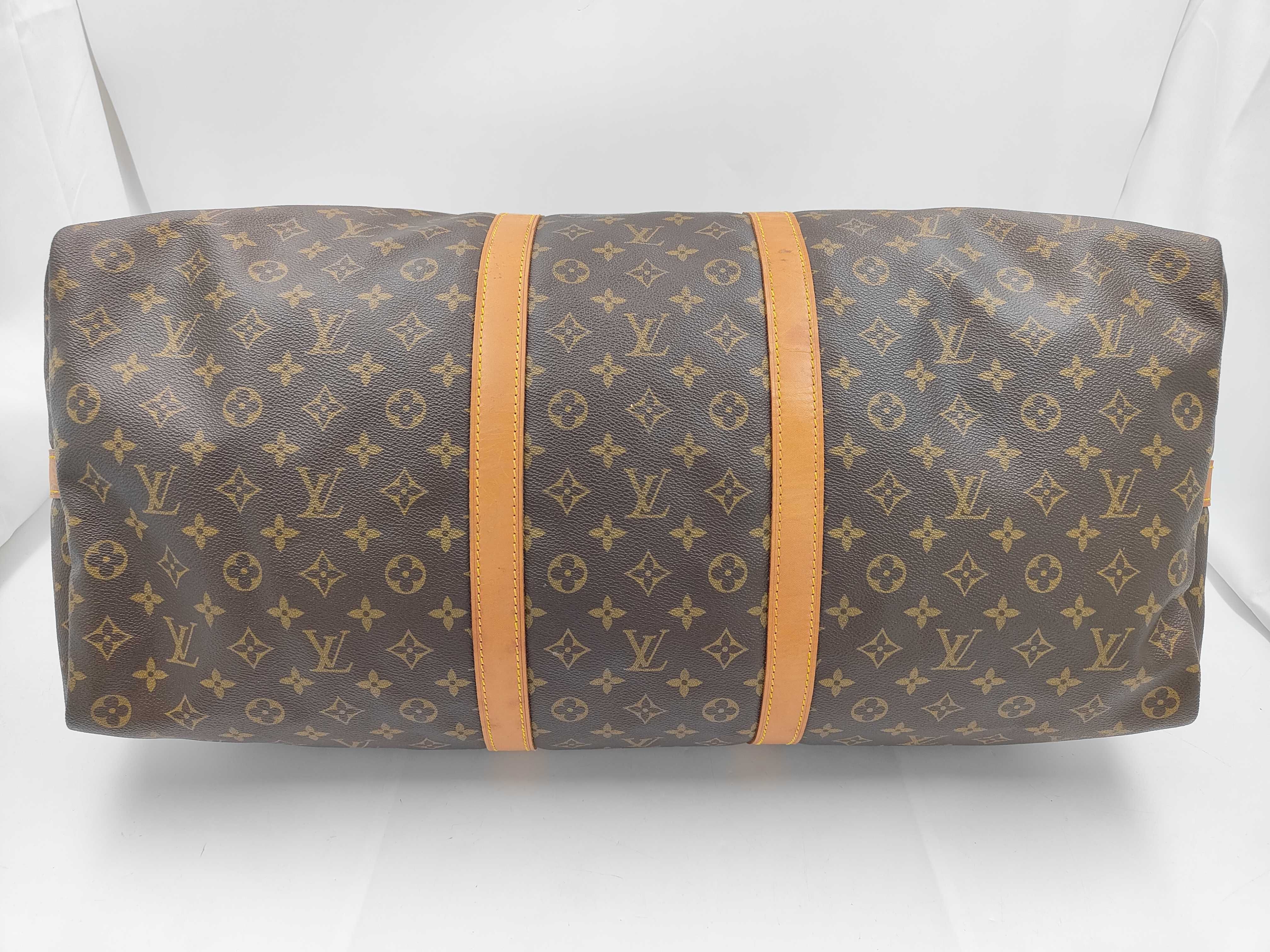 Monogram Vuitton Keepall Bandoulière 60 Boston Bag with Stamp — view 3