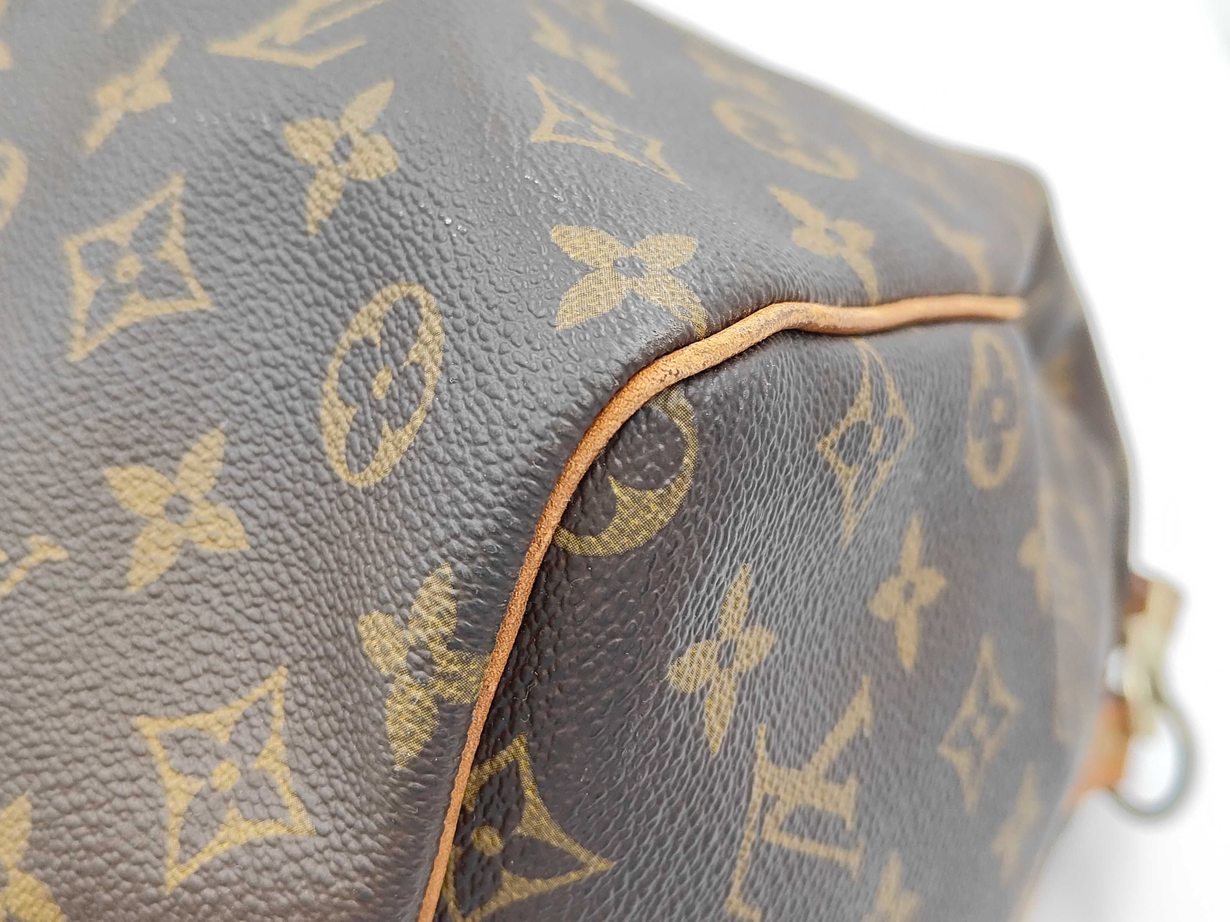 Monogram Vuitton Keepall Bandoulière 60 Boston Bag with Stamp — view 4