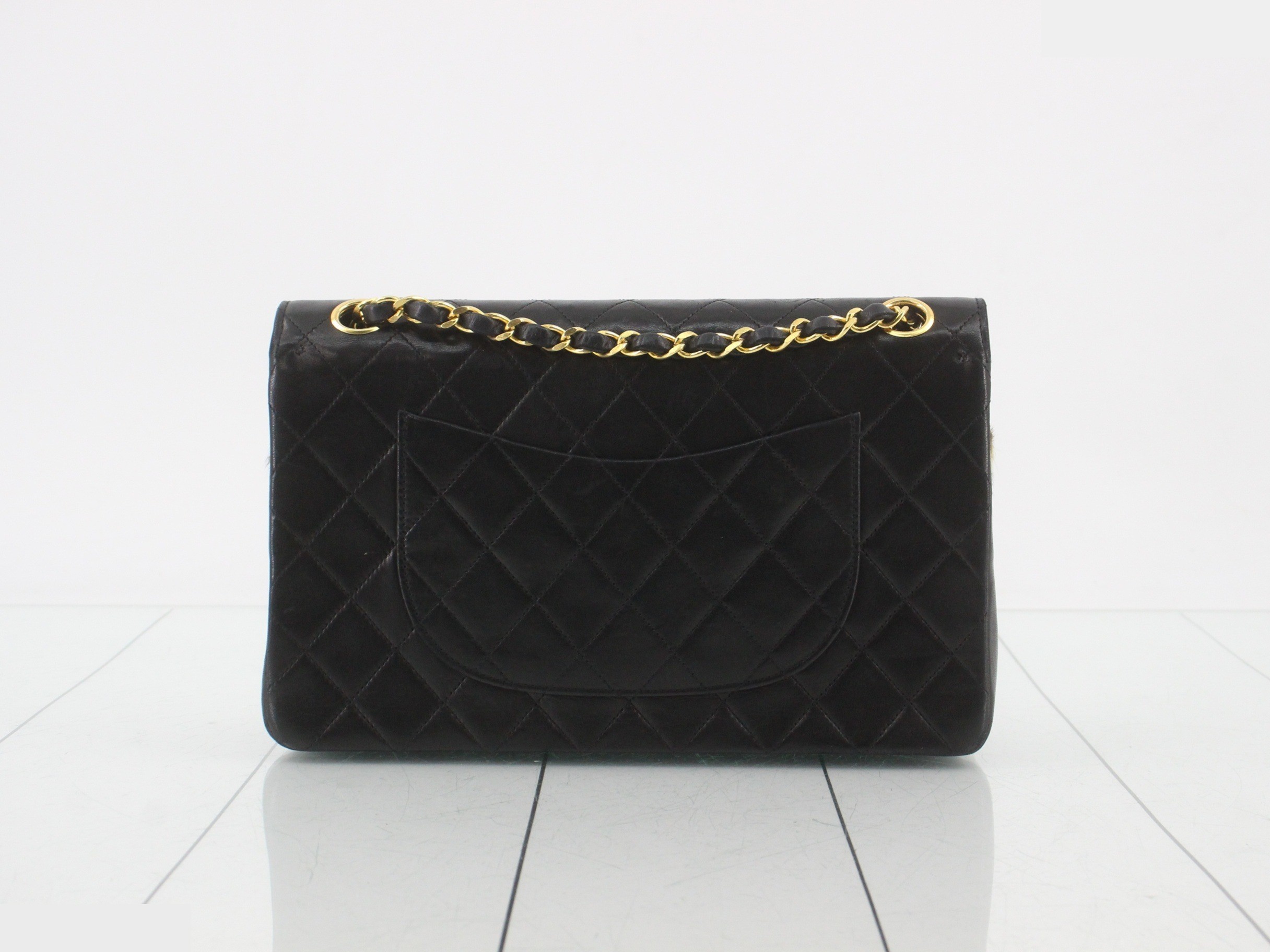 Matelassé Double Flap Fur Chain Shoulder Bag — view 2