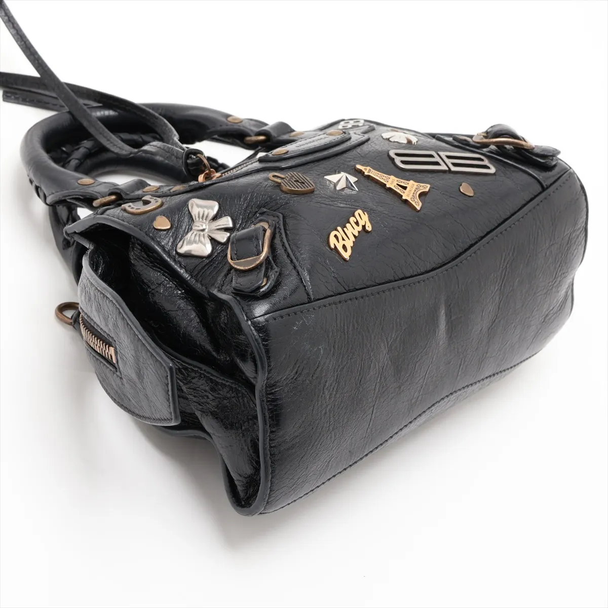Mini Neo Classic City Leather x Studs 2-Way Handbag Black 693913 — view 4