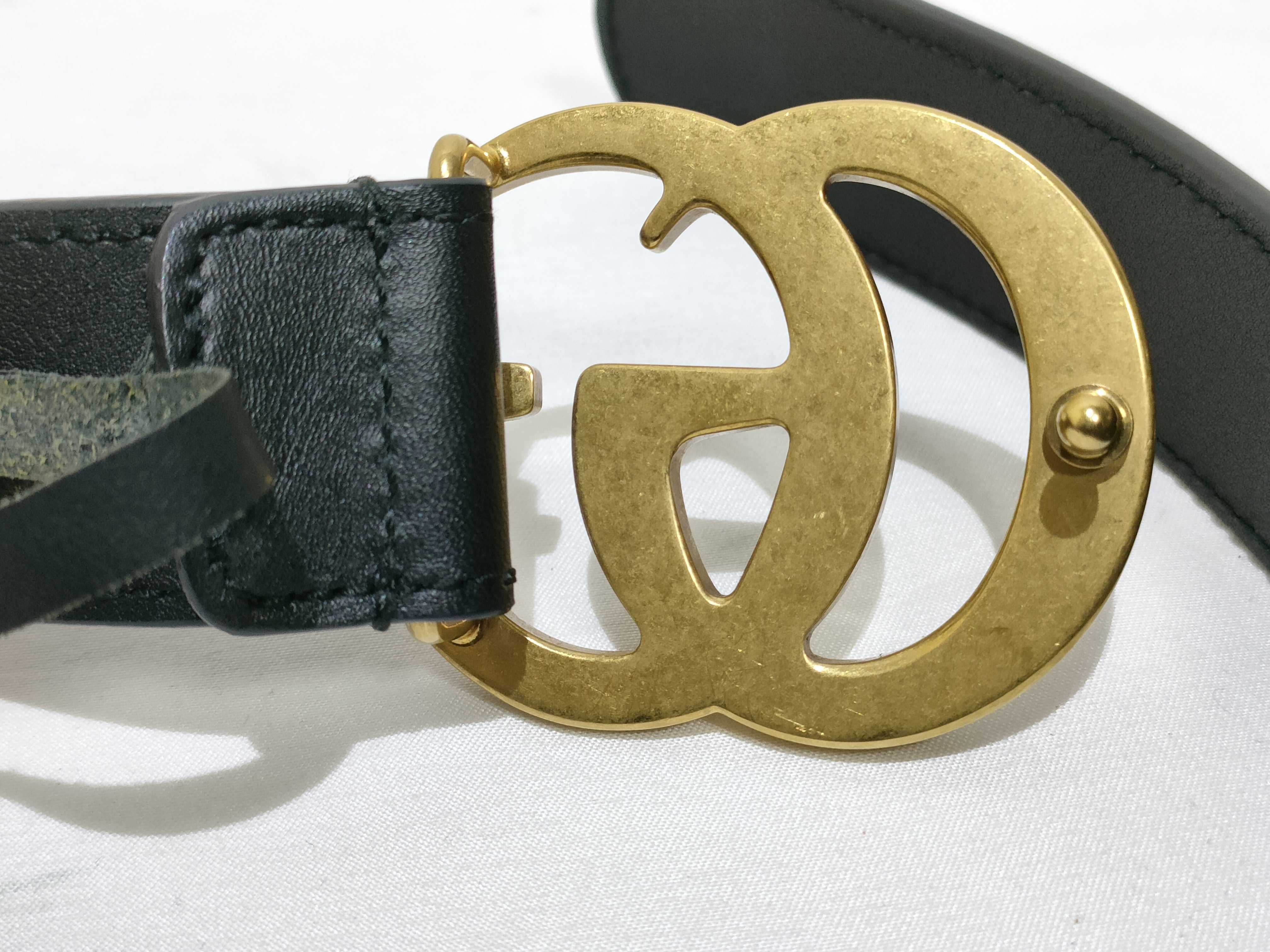 GG Marmont Leather Belt, Black — view 5
