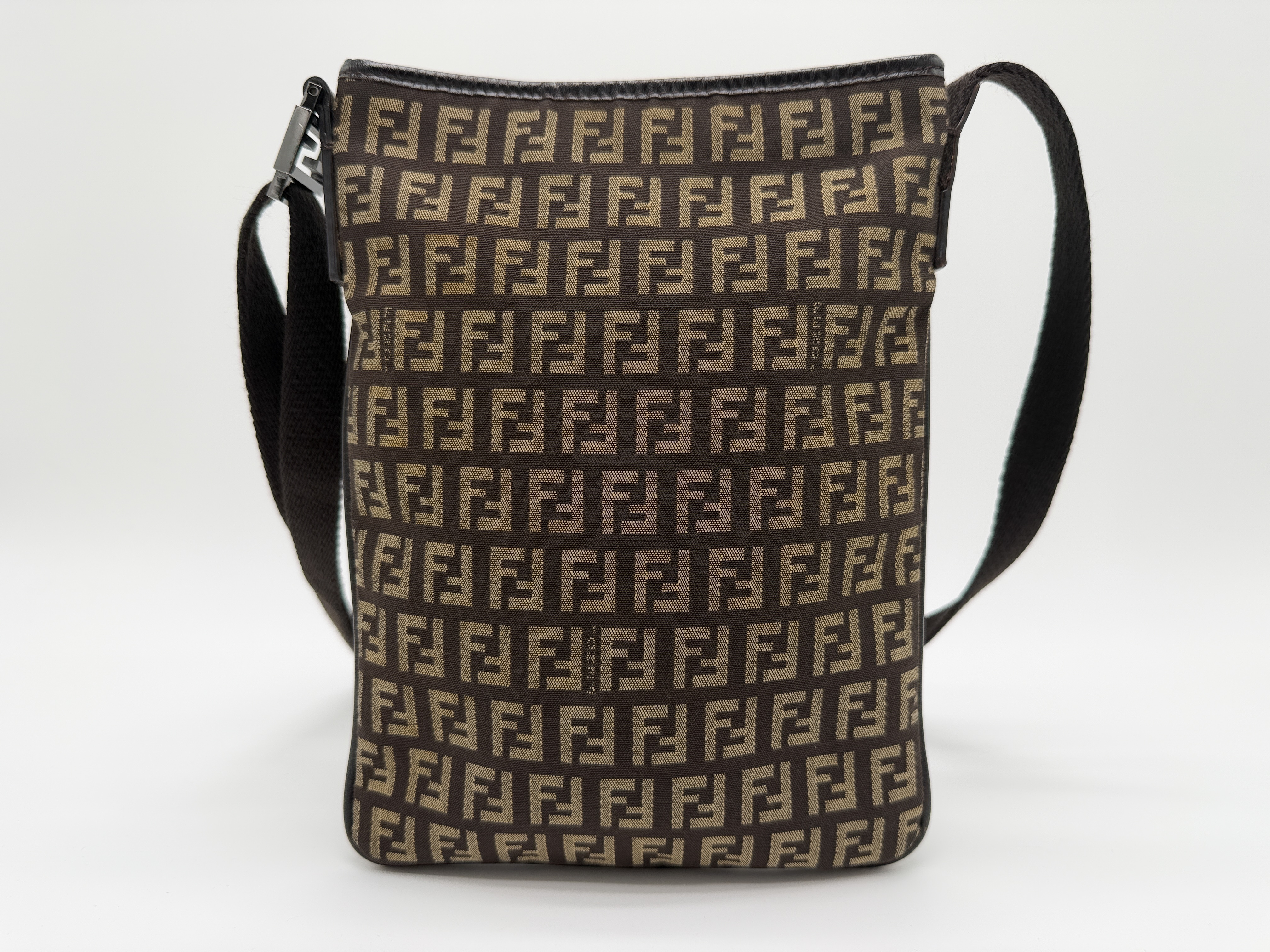 Zucca Canvas x Leather Shoulder Bag