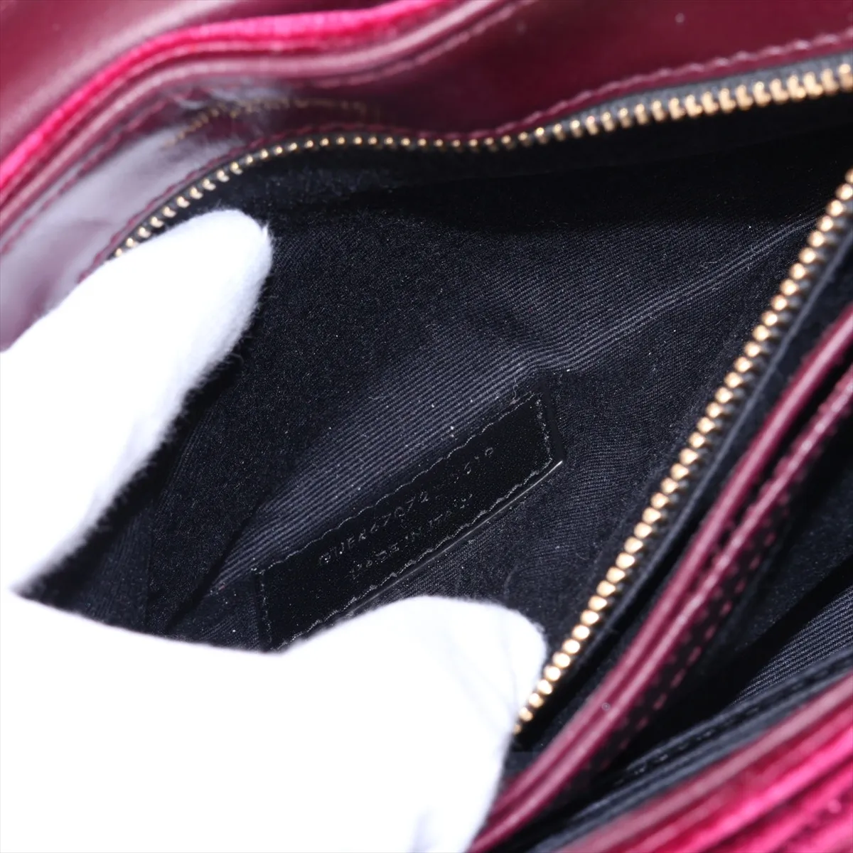 Loulou Velour x Leather Shoulder Bag, Red, 467072 — view 9